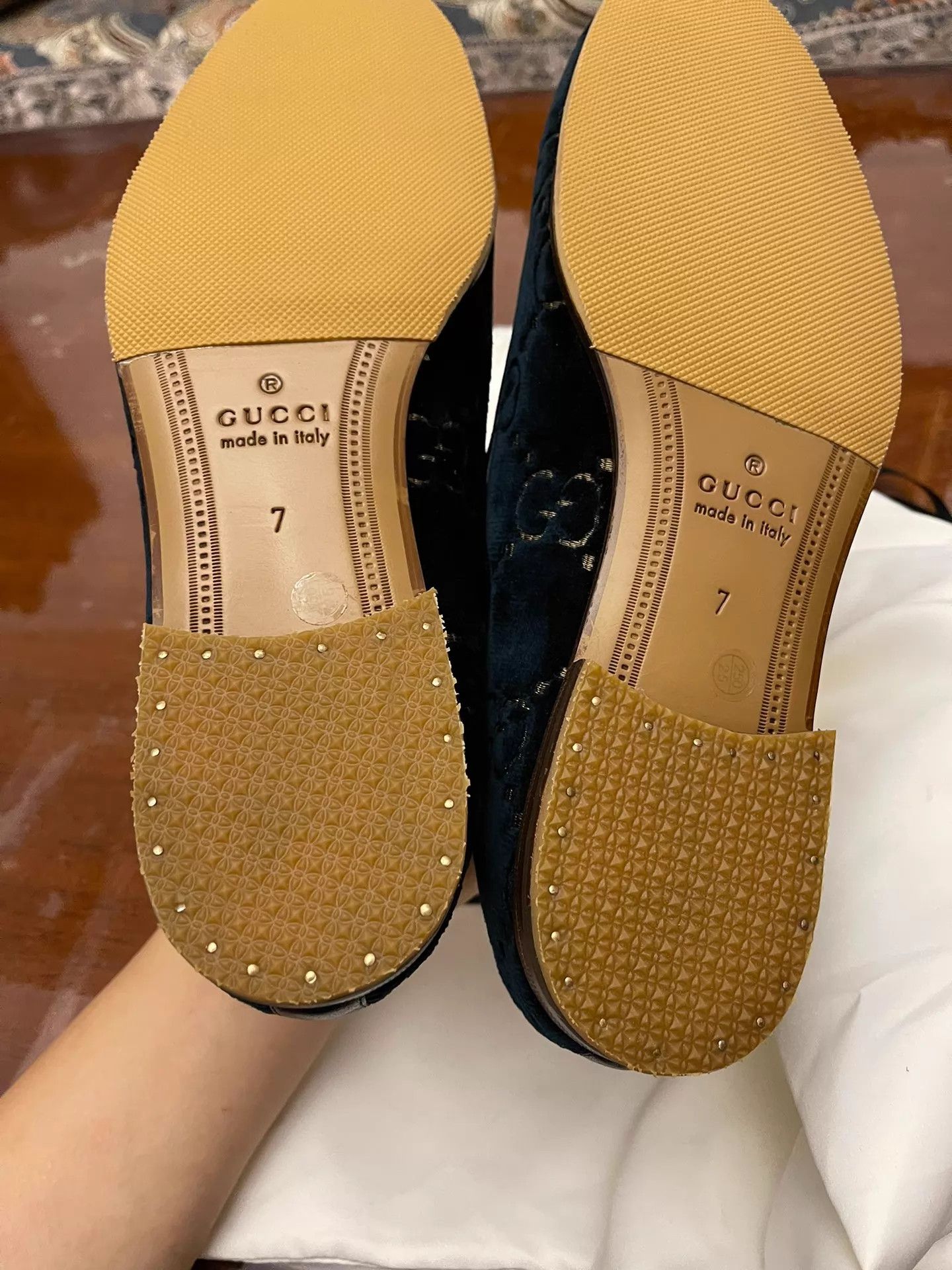 Gucci Gucci Velvet Horsebit Buckle Full Logo Shoes 7 (US) New Size US 7 / EU 40 - 5 Thumbnail
