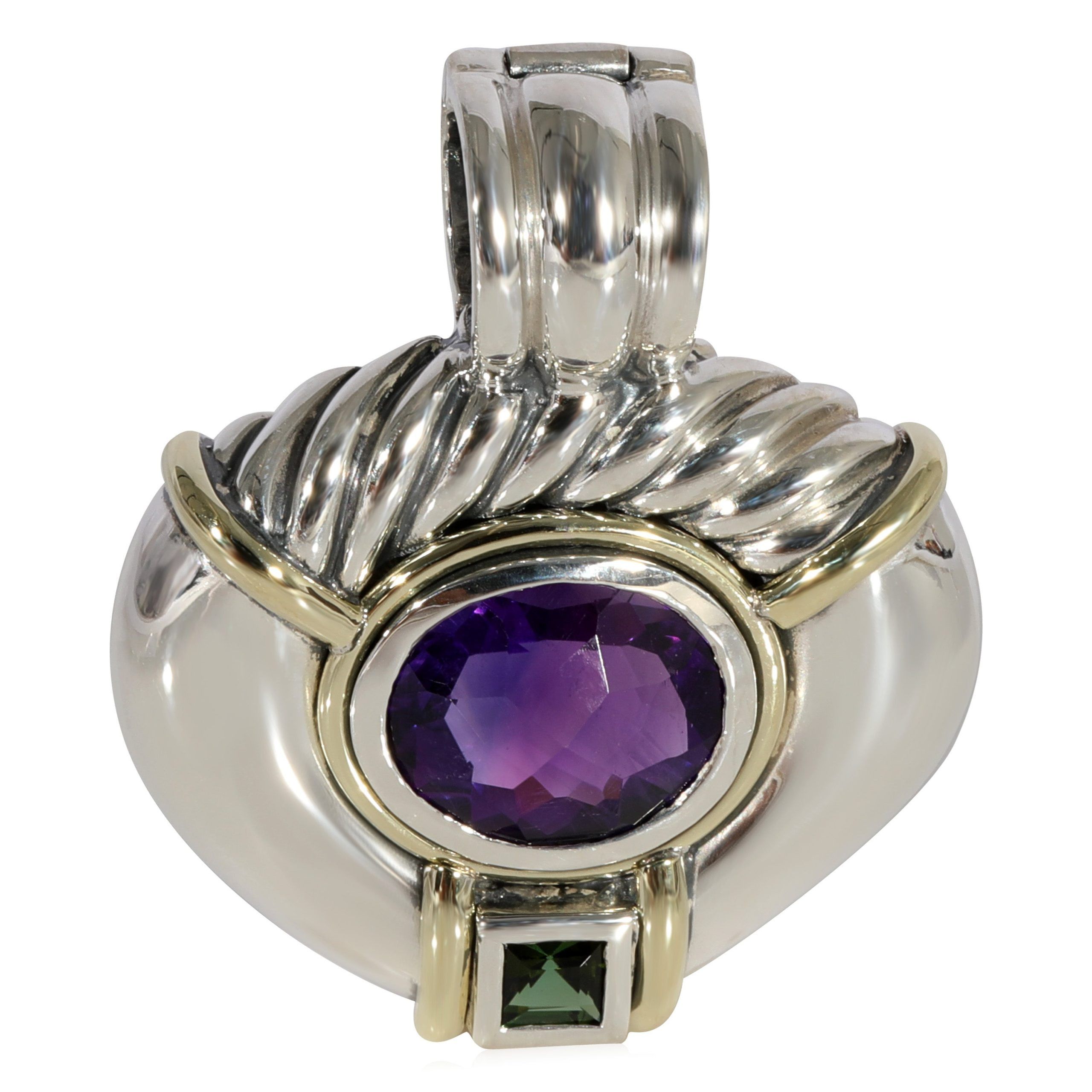 image of David Yurman Amethyst Tourmaline Enhancer Pendant In 14K Yellow Gold/ss, Women's