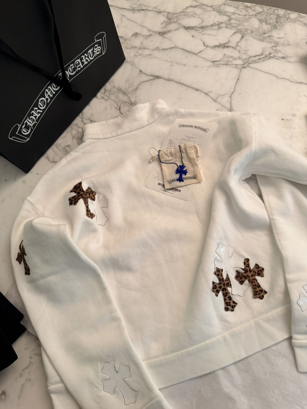 Chrome Hearts Crewneck 1/4 zip white patches Size US S / EU 44-46 / 1 - 14 Thumbnail