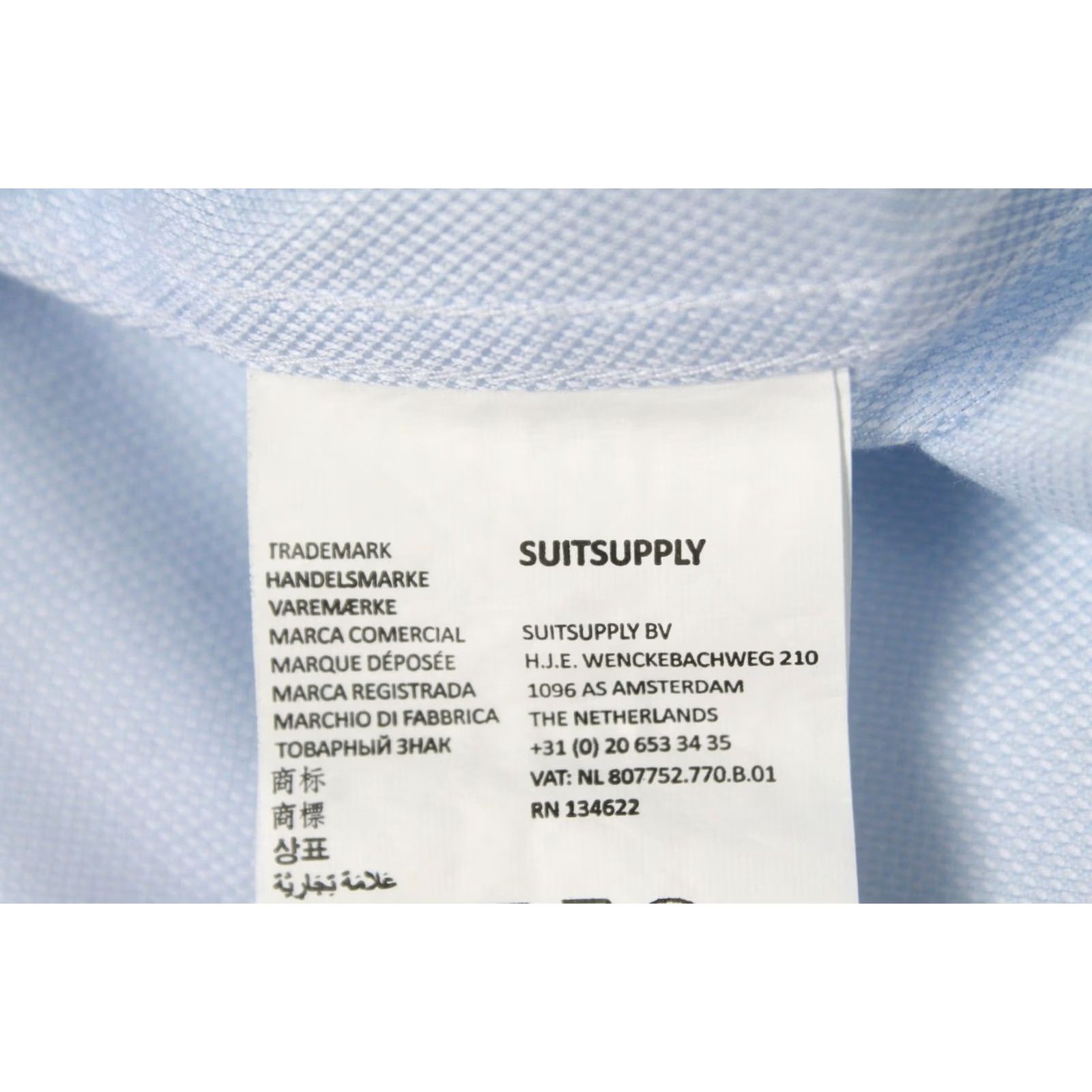 Suitsupply Suitsupply Slim Fit Formal Shirt Men's 39-7 / 15 1/2L Spread Collar Light Blue Dress Shirt Button-Up Casual Size 40R - 6 Thumbnail