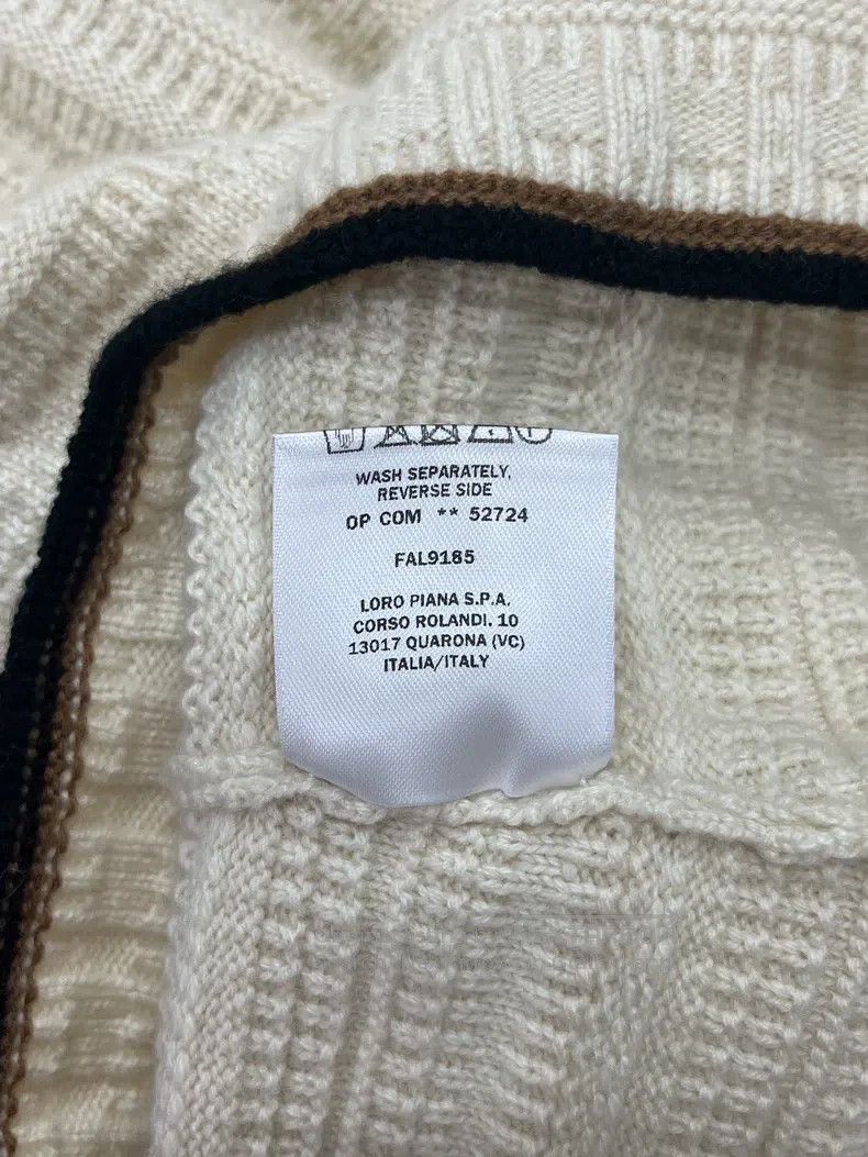 Loro Piana LORO PIANA White Color Blocked Knit Short Sleeve Size S / US 4 / IT 40 - 5 Thumbnail