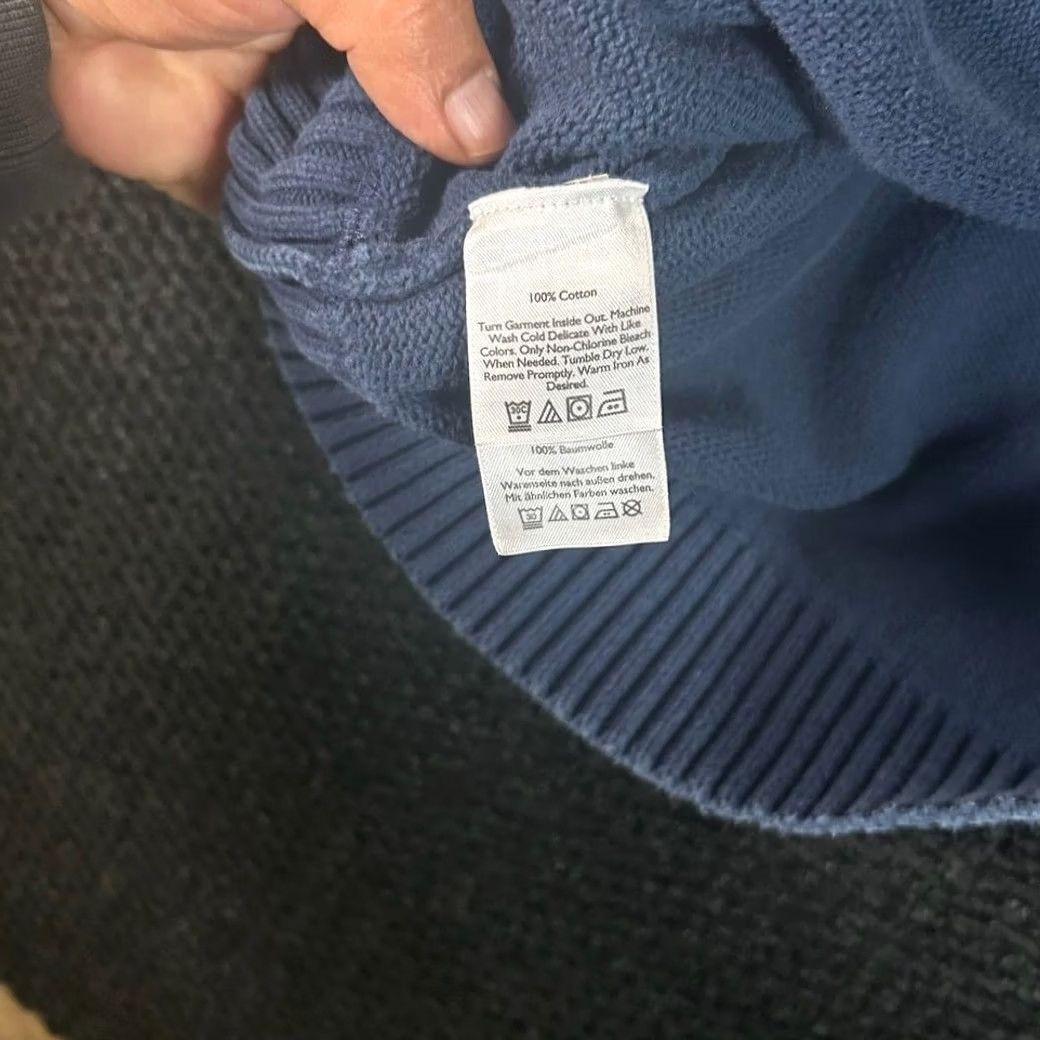 Eddie Bauer Eddie Bauer Sweater Mens Large Blue 100% Cotton Quarter Zip Pullover Size US L / EU 52-54 / 3 - 3 Thumbnail
