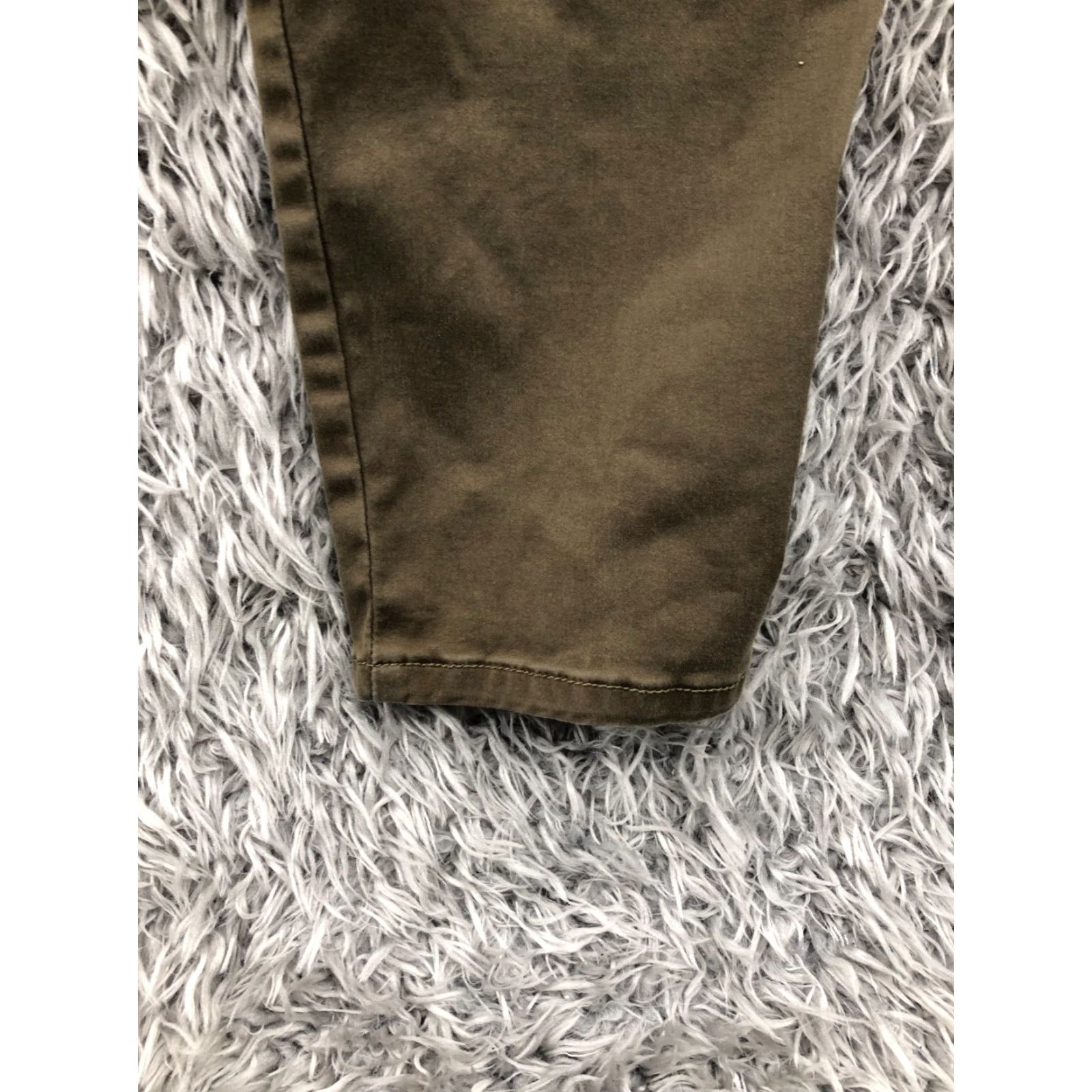 Vintage Maurices Skinny Pants Size 16 Short Womens Beige Green Knit Stretch Pockets Flat Front Regular Ankle Mid Rise Size 38" / US 16 / IT 52 - 7 Thumbnail
