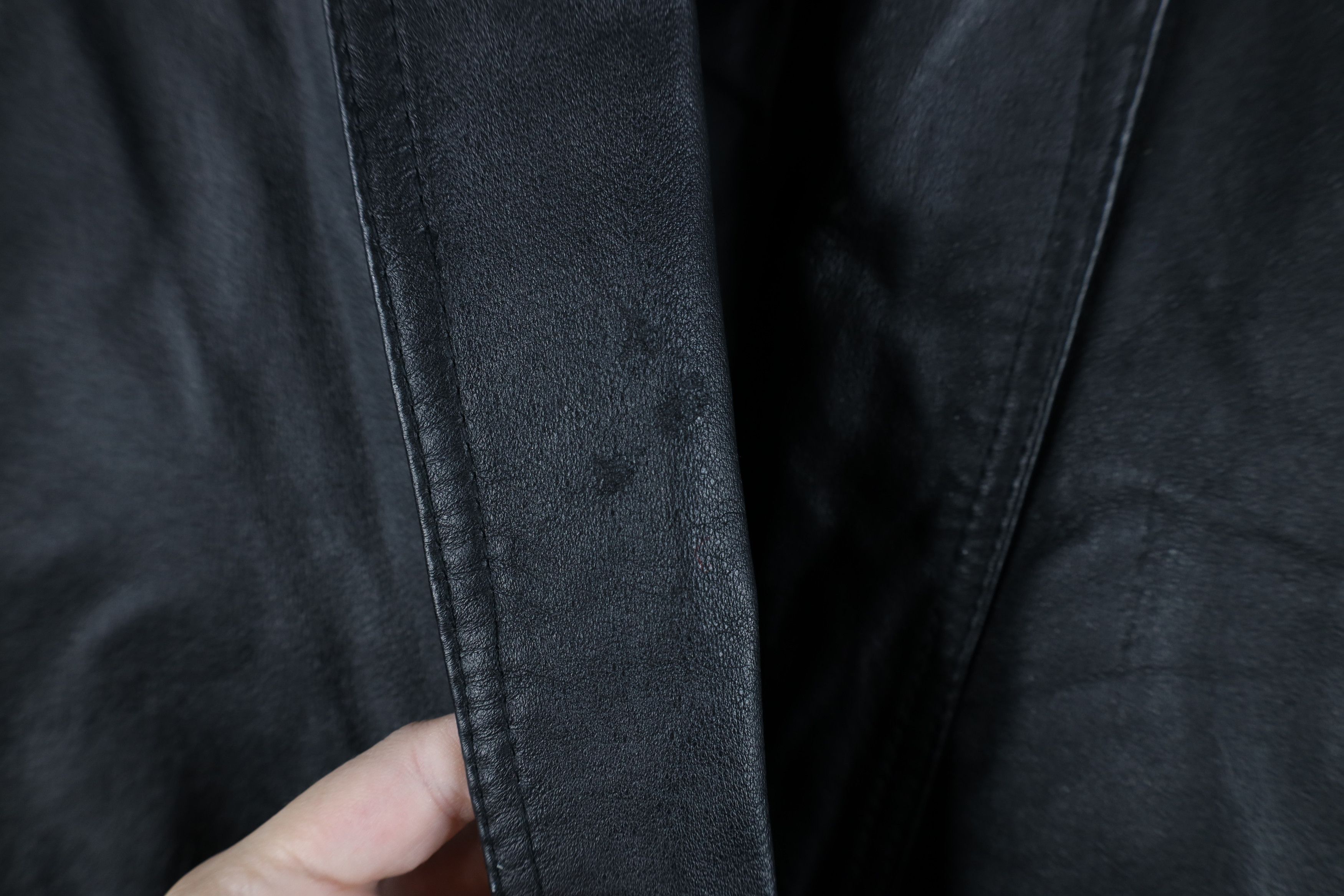 Vintage Vintage 90s Streetwear Leather Trench Coat Jacket Black Size M / US 6-8 / IT 42-44 - 4 Thumbnail