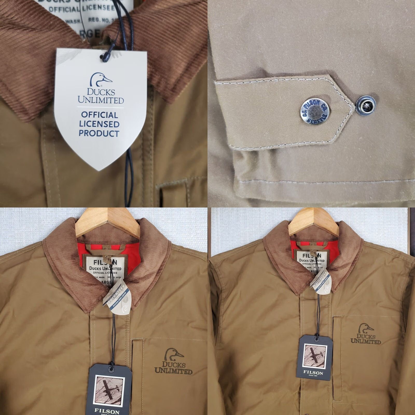 Filson Filson x Ducks Unlimited Cover Cloth Mile Marker Coat Jacket Mens Large Oilskin Waxed 100% Cotton Beige Beiges/Khaki Vintage? Size US L / EU 52-54 / 3 - 10 Thumbnail