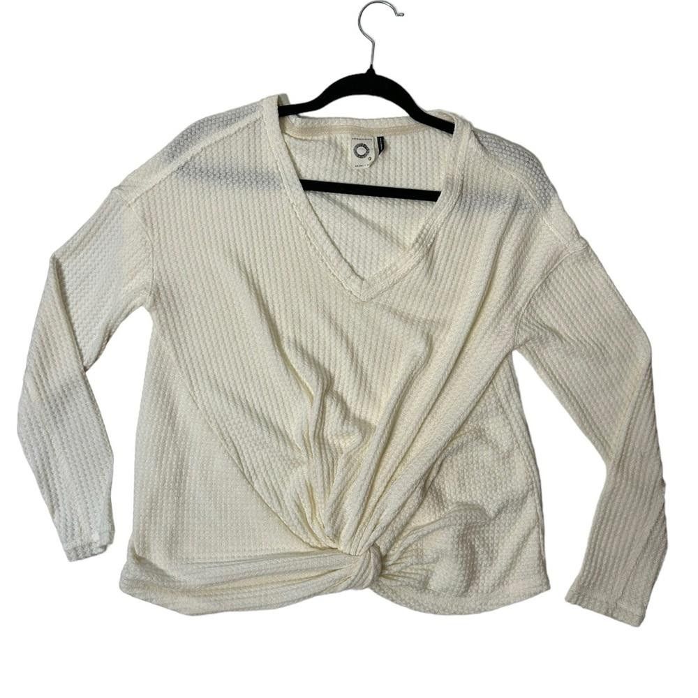 Designer Anthropologie Akemi + Kin Waffle Weave Twist Front Top Small Size S / US 4 / IT 40 - 4 Thumbnail