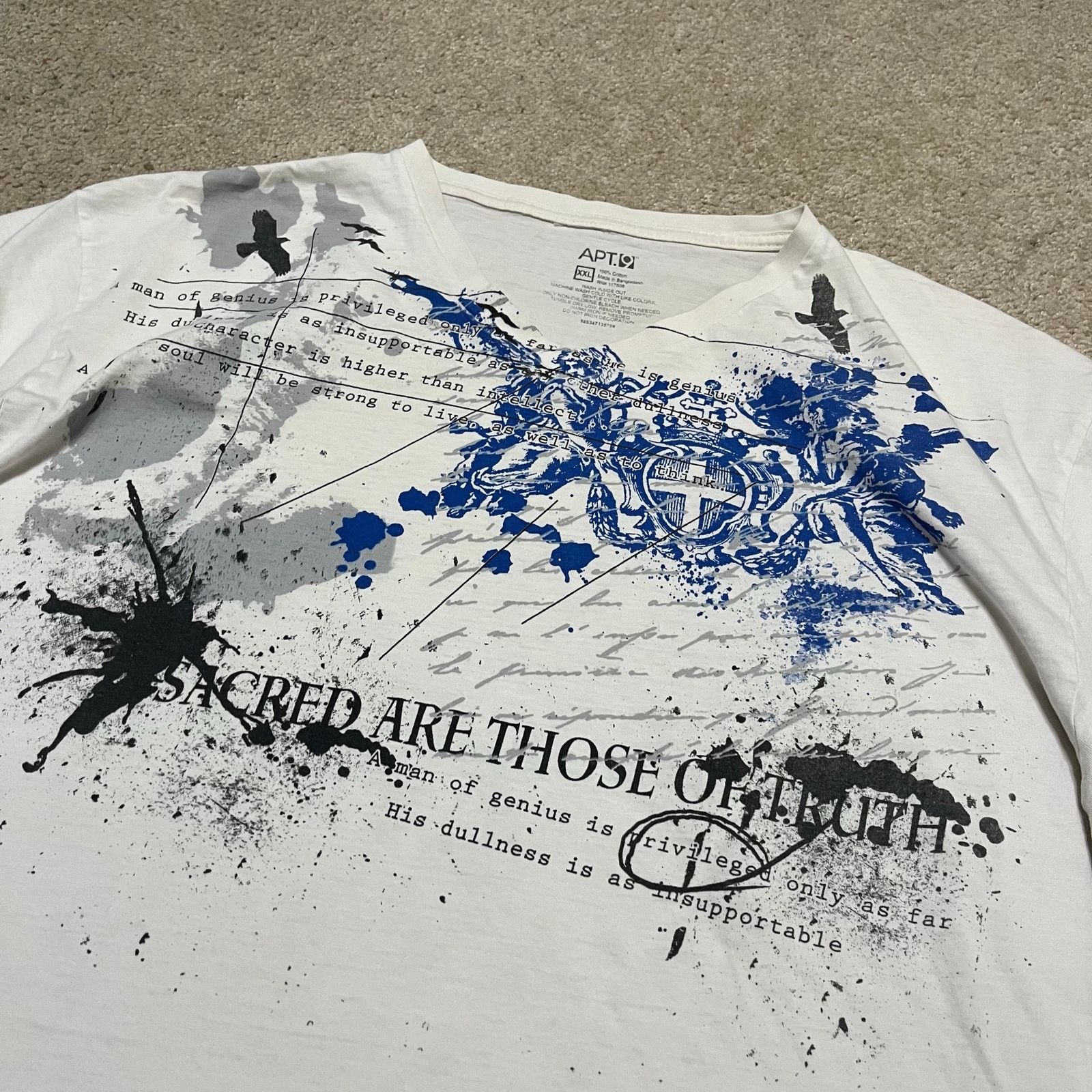 Other Y2K Cyber Apt 9 Sacred Hearts White Blue Shirt XXL Size US XXL / EU 58 / 5 - 3 Thumbnail