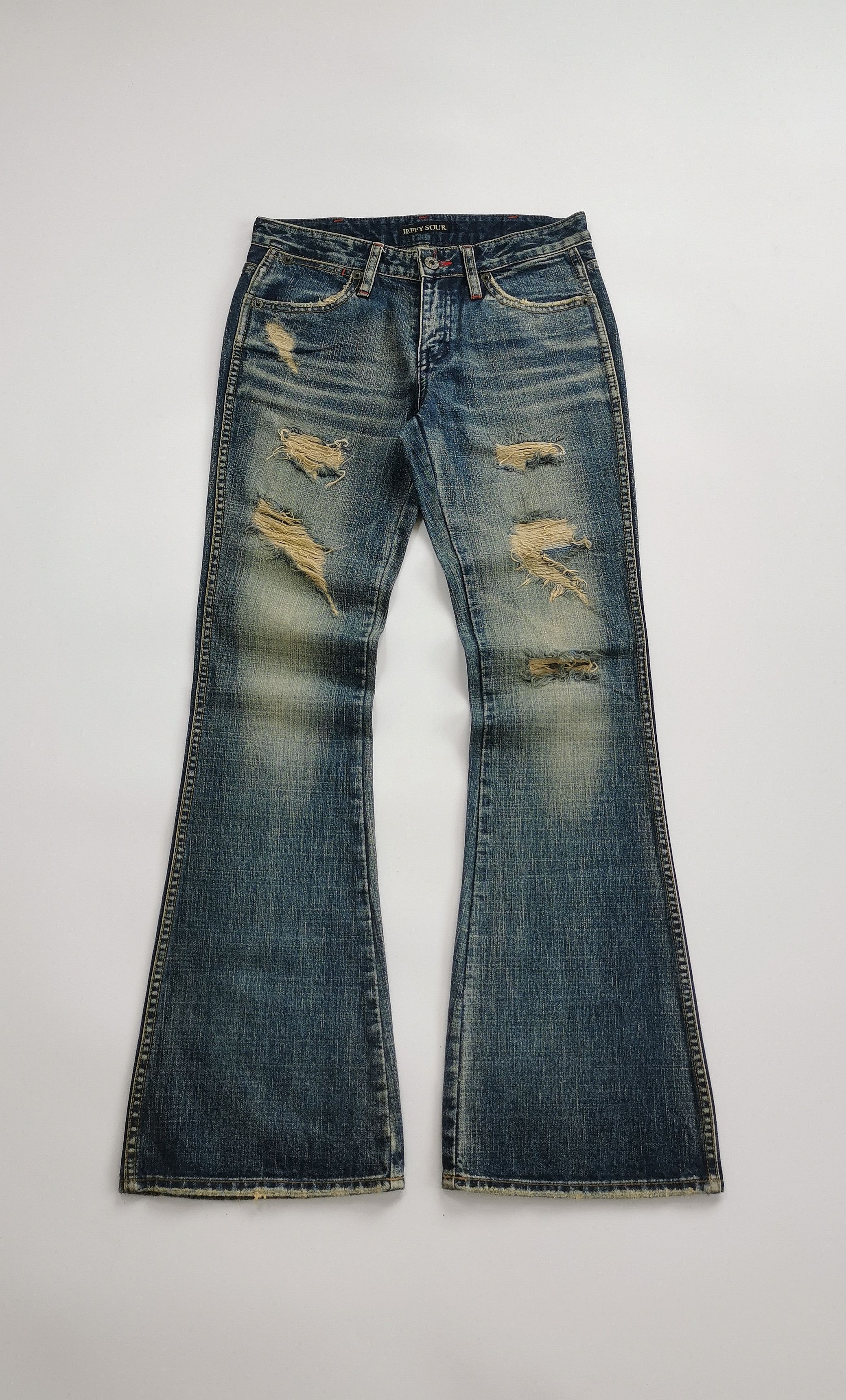 Le Grande Bleu (L.G.B.) Archive JEFFY SOUR Mudwash Bootcut Flare Jeans Style LGB Size US 29 - 1 Thumbnail