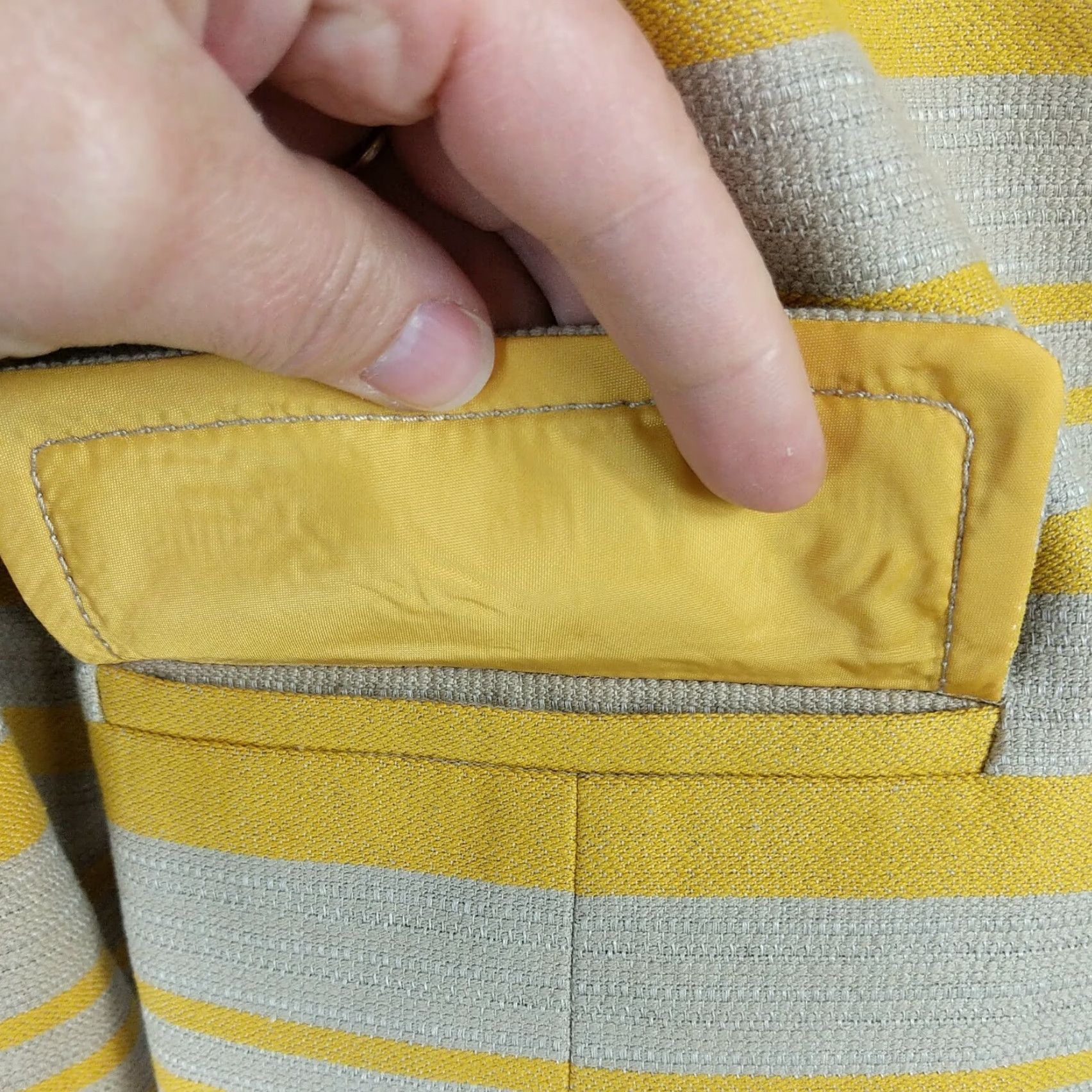 Talbots Talbots Blazer Jacket Women 12 Yellow Striped Linen Blend Double-Breasted Suit Jacket Mens/Womens Size XL / US 12-14 / IT 48-50 - 5 Thumbnail