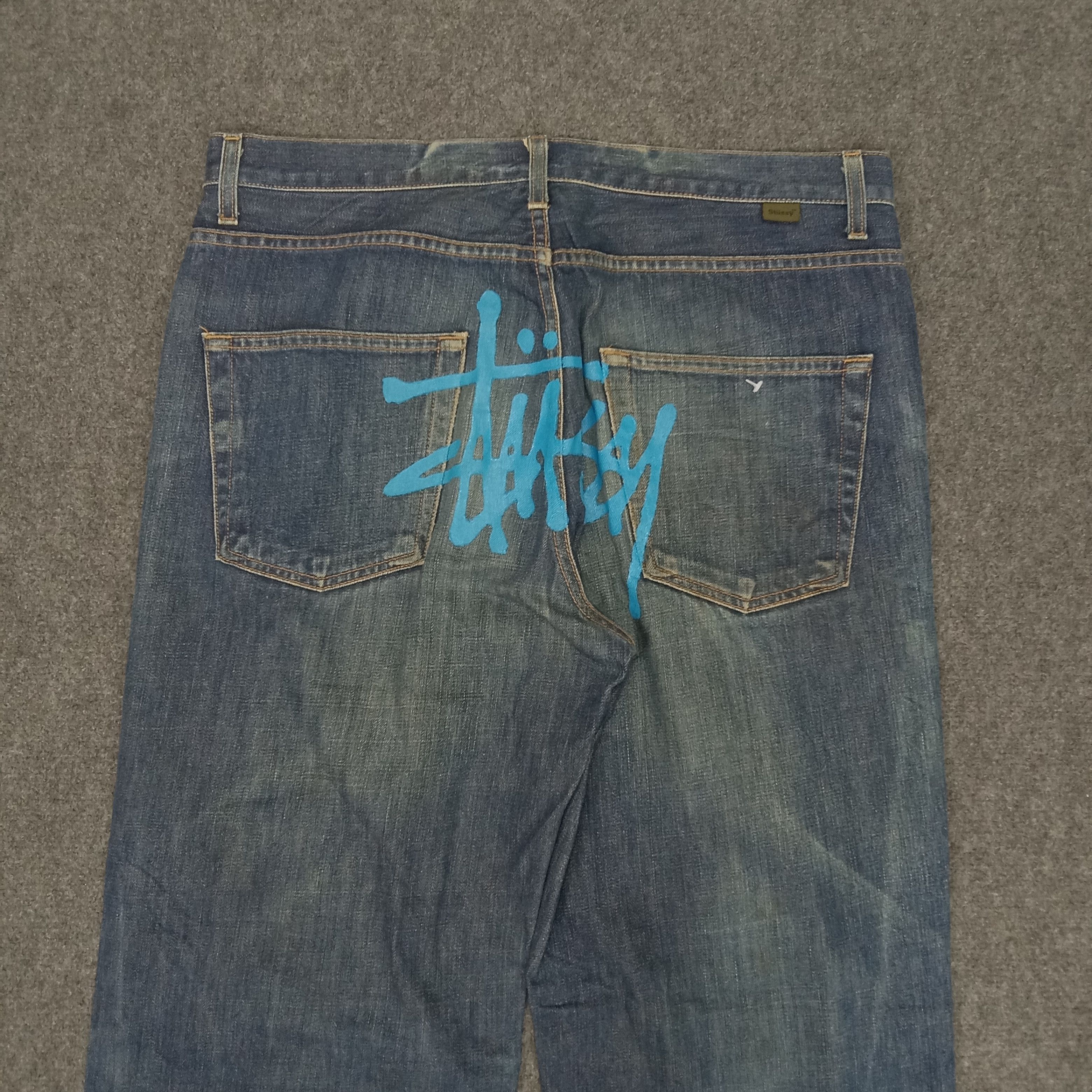 Stussy × Vintage Stussy Streetwear Japanese Style Custom Jeans Size US 37 - 2 Thumbnail