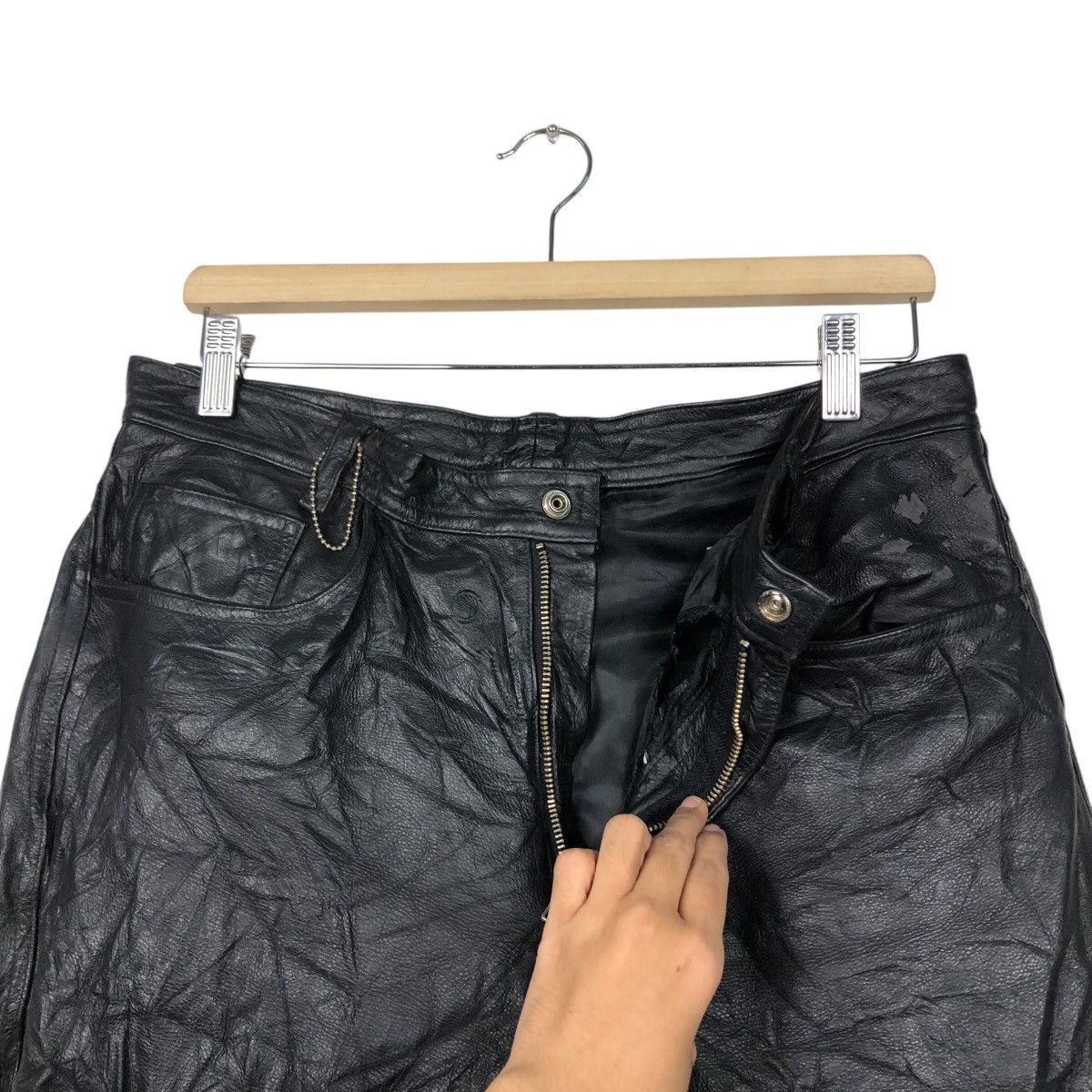 Japanese Brand Vintage Genuine Leather Pants Union Made C'emen IsseyMiyake Size US 34 / EU 50 - 14 Thumbnail