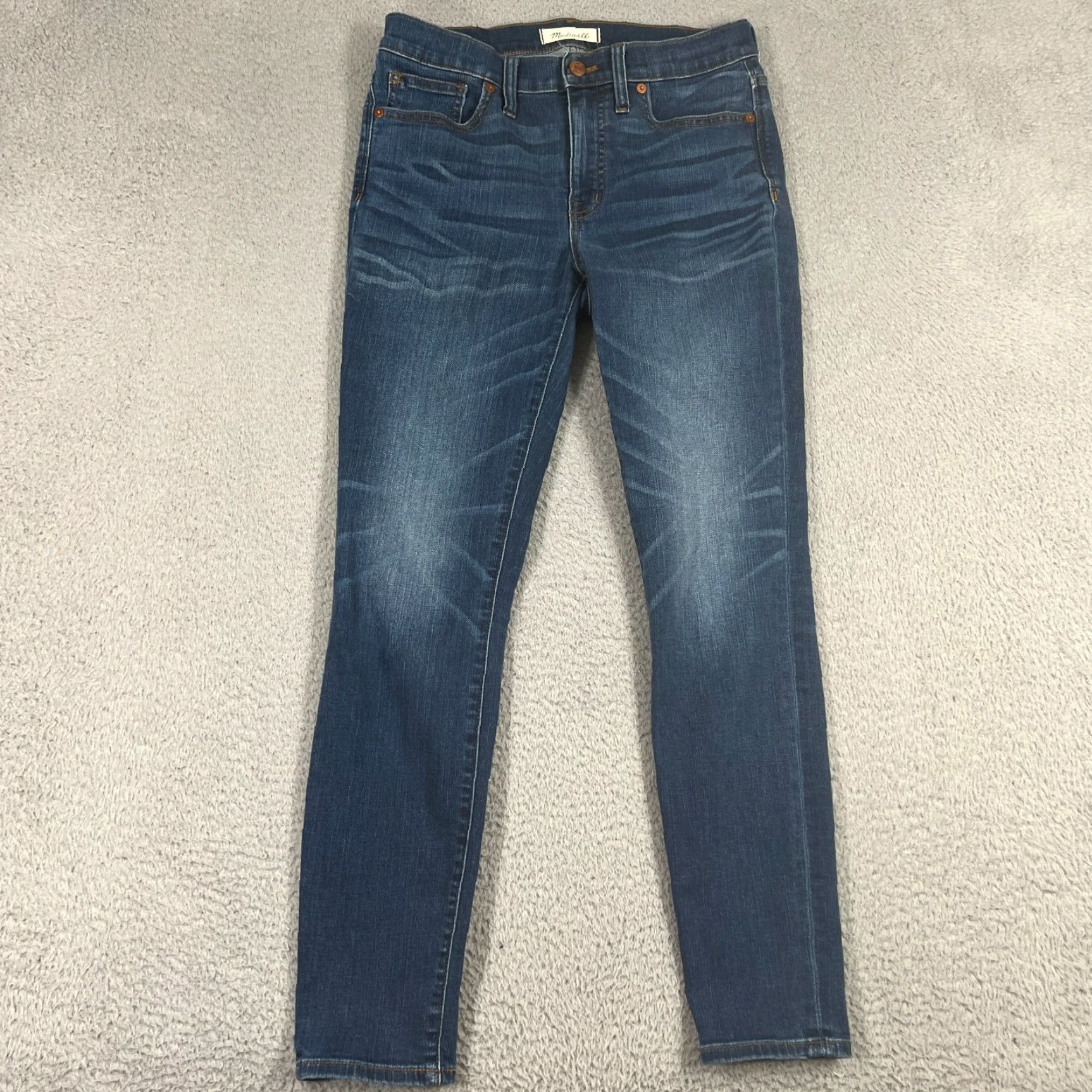 Madewell MADewell Jeans Women 27 Blue Medium Wash High Rise Skinny Stretch Slim Size 30" / US 8 / IT 44 - 2 Thumbnail
