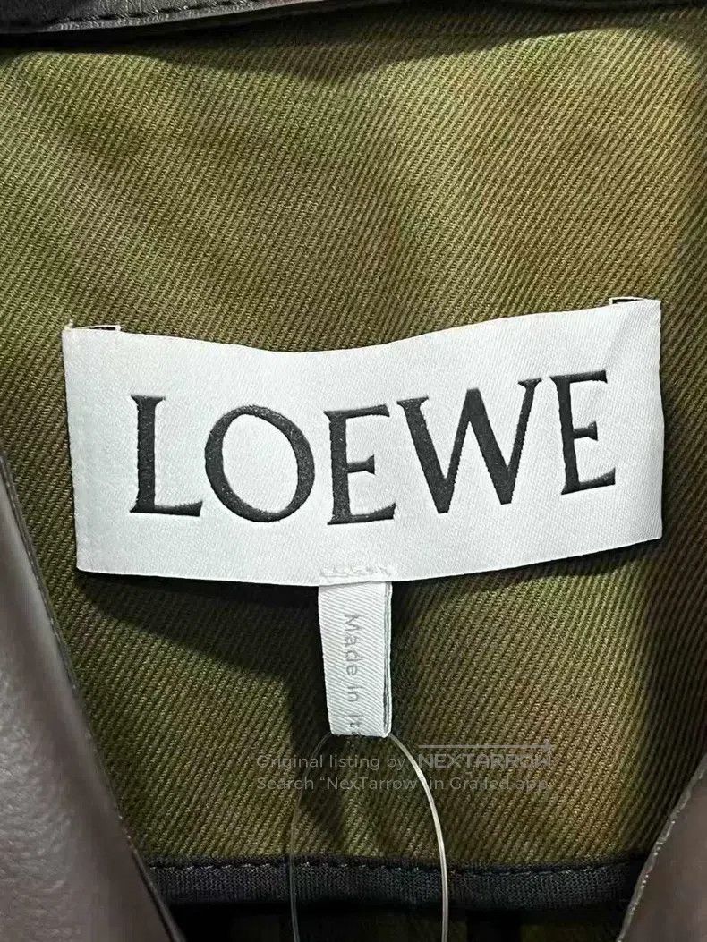 Loewe Loewe Military green leather-trimmed coat Size US S / EU 44-46 / 1 - 4 Thumbnail