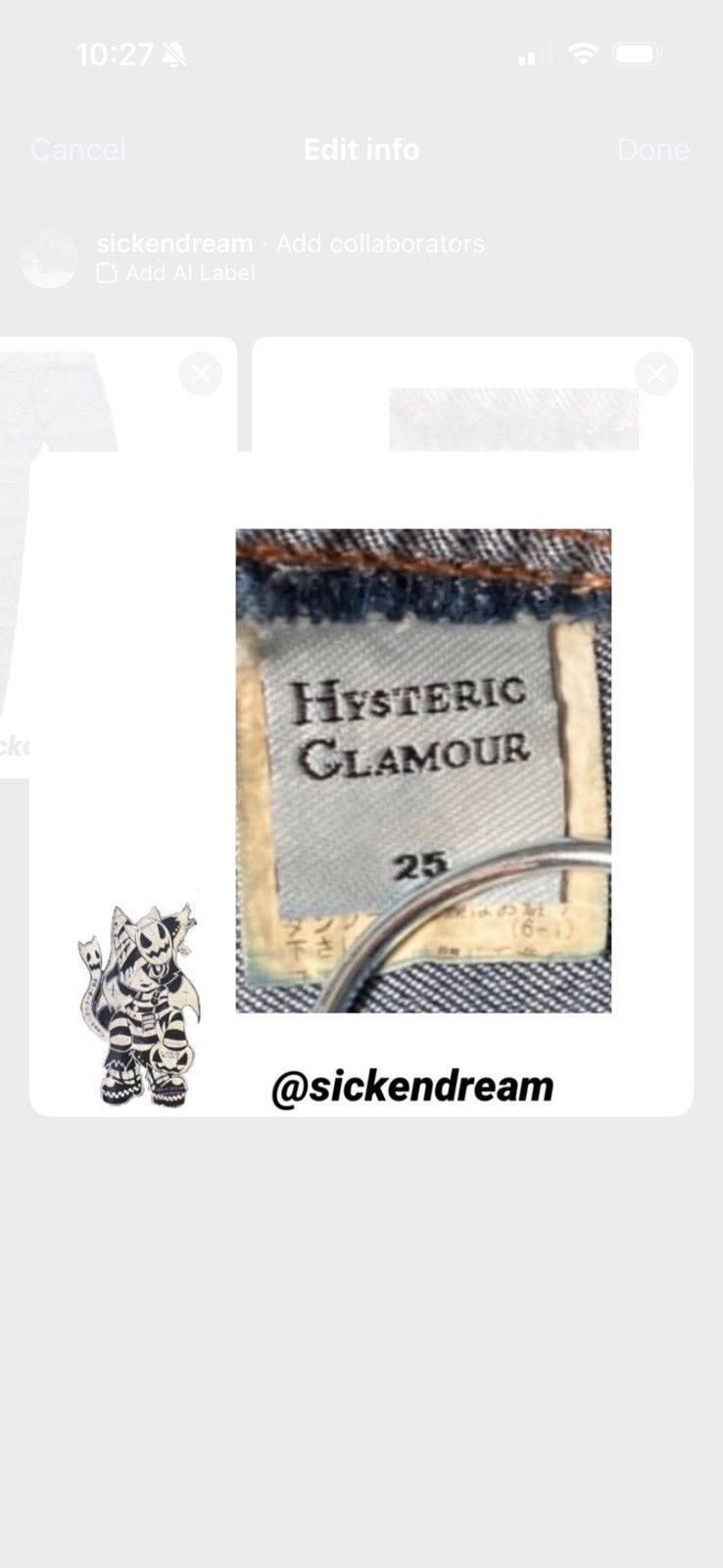 Hysteric Glamour hysteric glamour haggis Size US 26 / EU 42 - 3 Thumbnail
