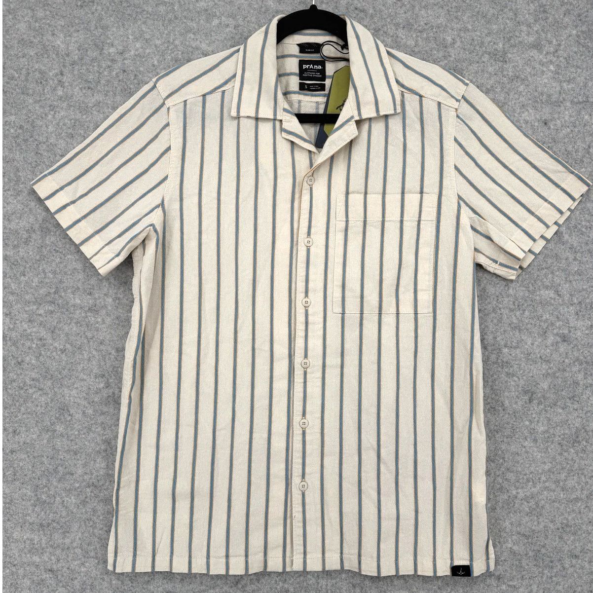 Prana NWT prAna Slim Canvas Mantra Striped Heritage Button Shirt Size US S / EU 44-46 / 1 - 1 Thumbnail
