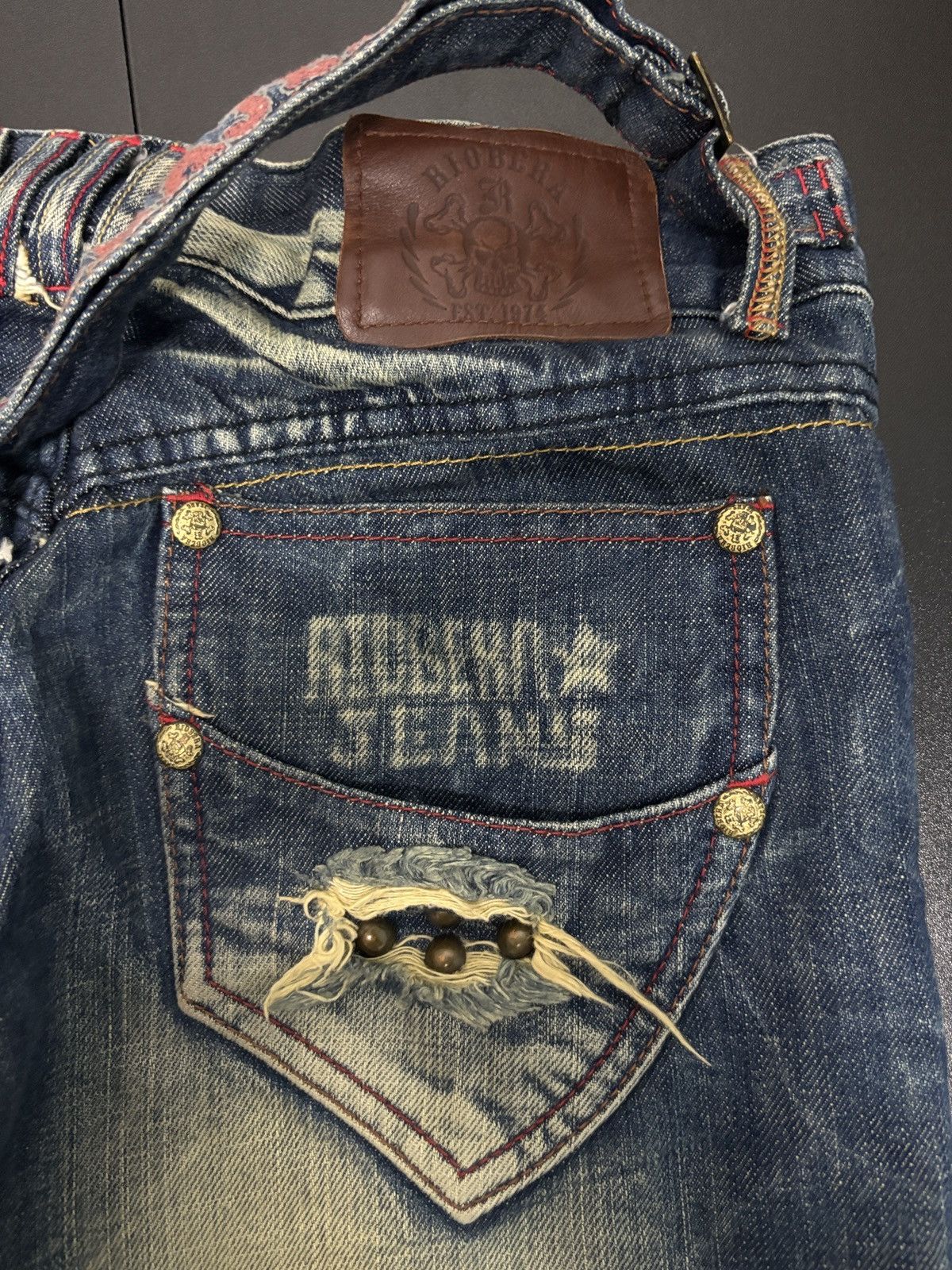 Japanese Brand Riobera Jeans Wide Flare Denim Jeans Size 31" - 4 Thumbnail