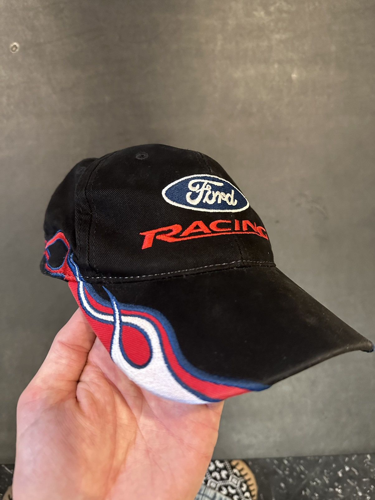 Ford × NASCAR × Vintage 🔥🔥Vintage Ford Racing Dad Hat with Flames🔥🔥 Size ONE SIZE - 1 Thumbnail