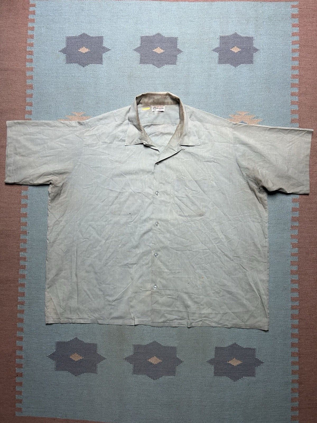 Vintage 60s button shirt loop collar fleck rockabilly RARE SIZE 3XL Size US XXL / EU 58 / 5 - 1 Thumbnail