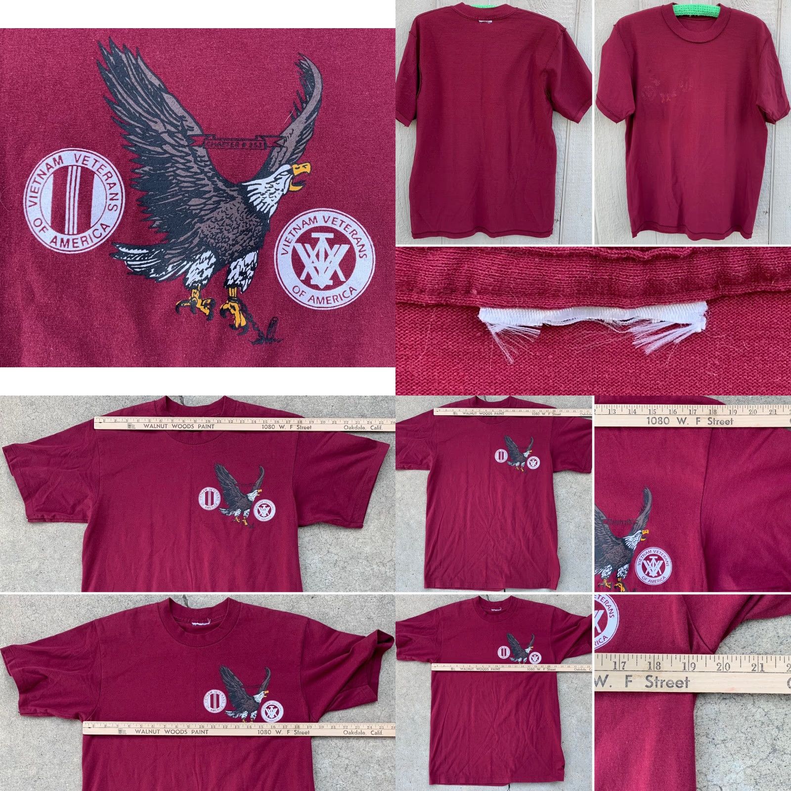 Vintage VINTAGE Vietnam Veterans of America t-shirt burgundy graphics single stitch L Men Crew Neck Short Sleeve Cotton Blend Gift Ready? Size US L / EU 52-54 / 3 - 8 Thumbnail