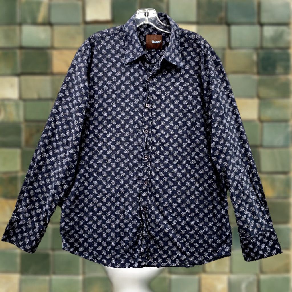 Roar Roar Shirt Men's XL Black Paisley Preppy Western Cowboy Casual 90s Rodeo Rancher Shirt Size US XL / EU 56 / 4 - 1 Thumbnail