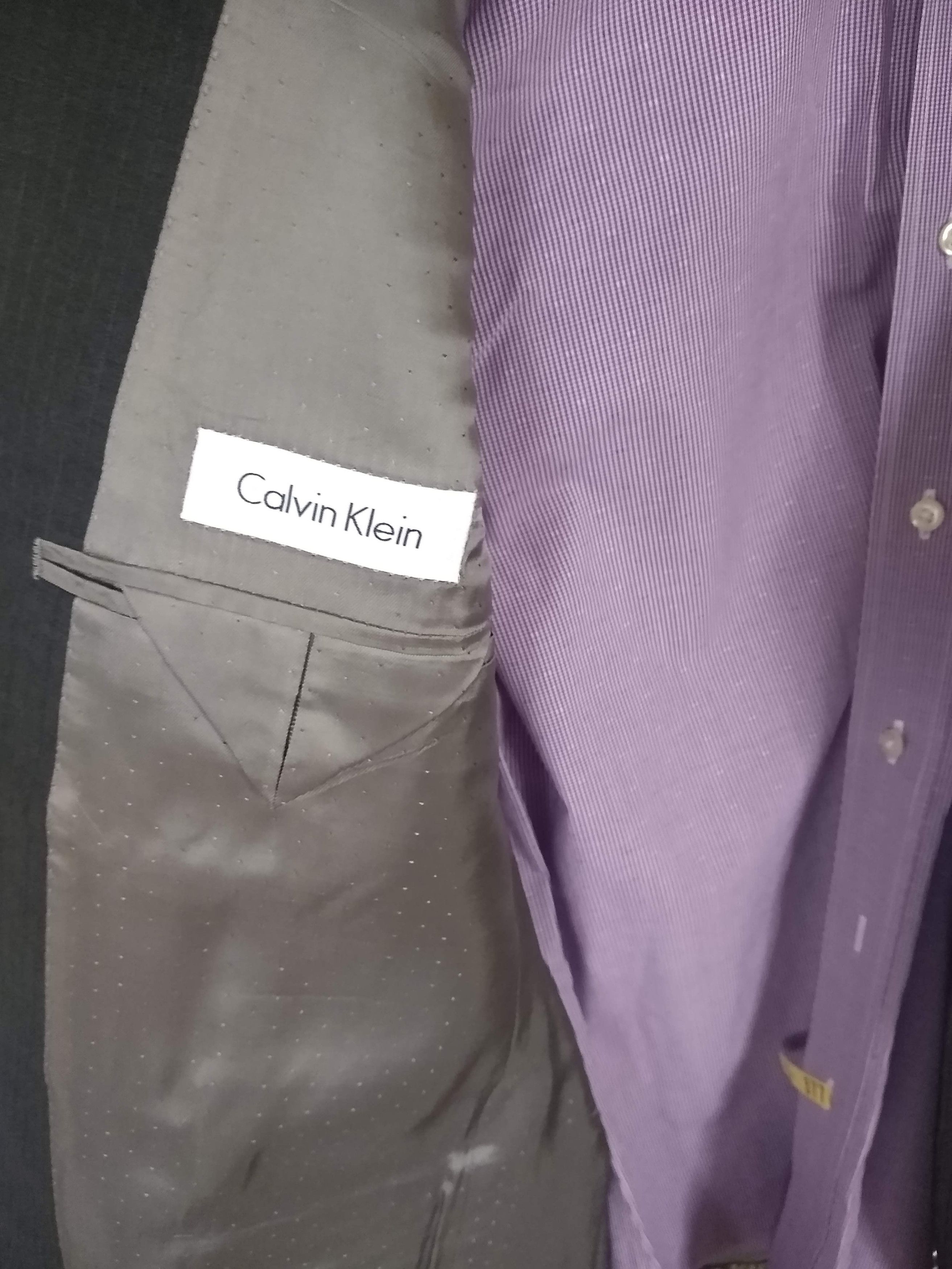 Calvin Klein Navy & Navy Pinstripe Suit Size 40R - 2 Thumbnail