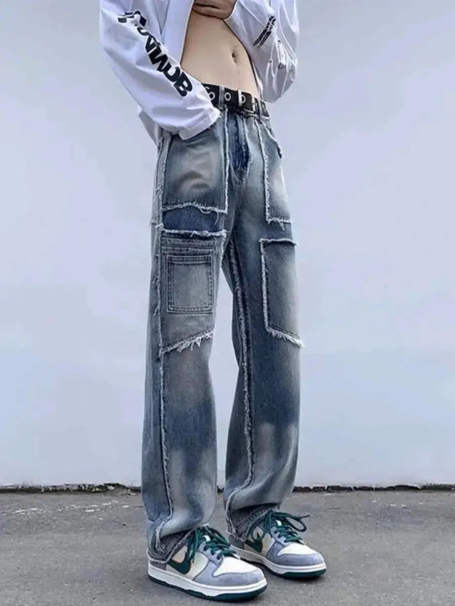 Japanese Brand Pants wide legs retro stitched edges punk american style Size US 30 / EU 46 - 6 Thumbnail