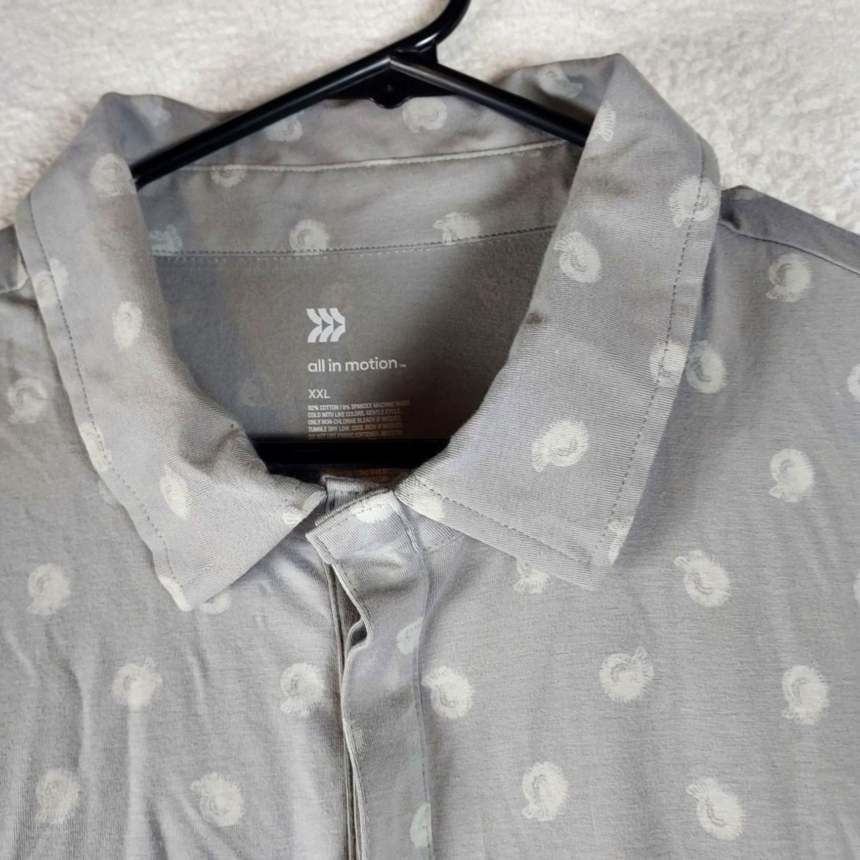 Vintage All In Motion Polo Shirt Mens XXL Gray Short Sleeve Moisture Wicking Quick Dry Golf Collared Button Closure Regular Fit Size US XXL / EU 58 / 5 - 7 Thumbnail