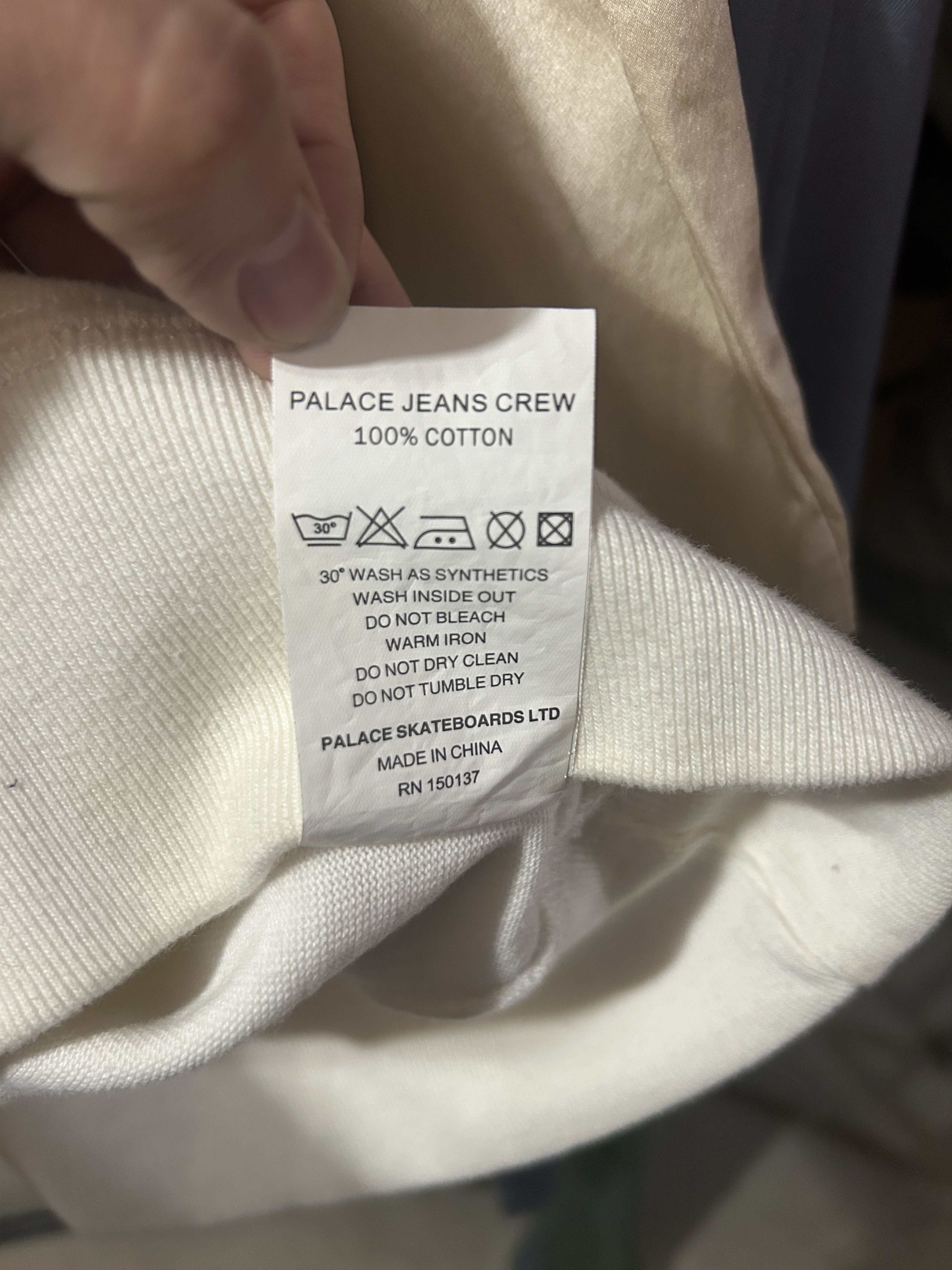 Palace Palace Jeans Crewneck Sweatshirt White Size US L / EU 52-54 / 3 - 4 Thumbnail