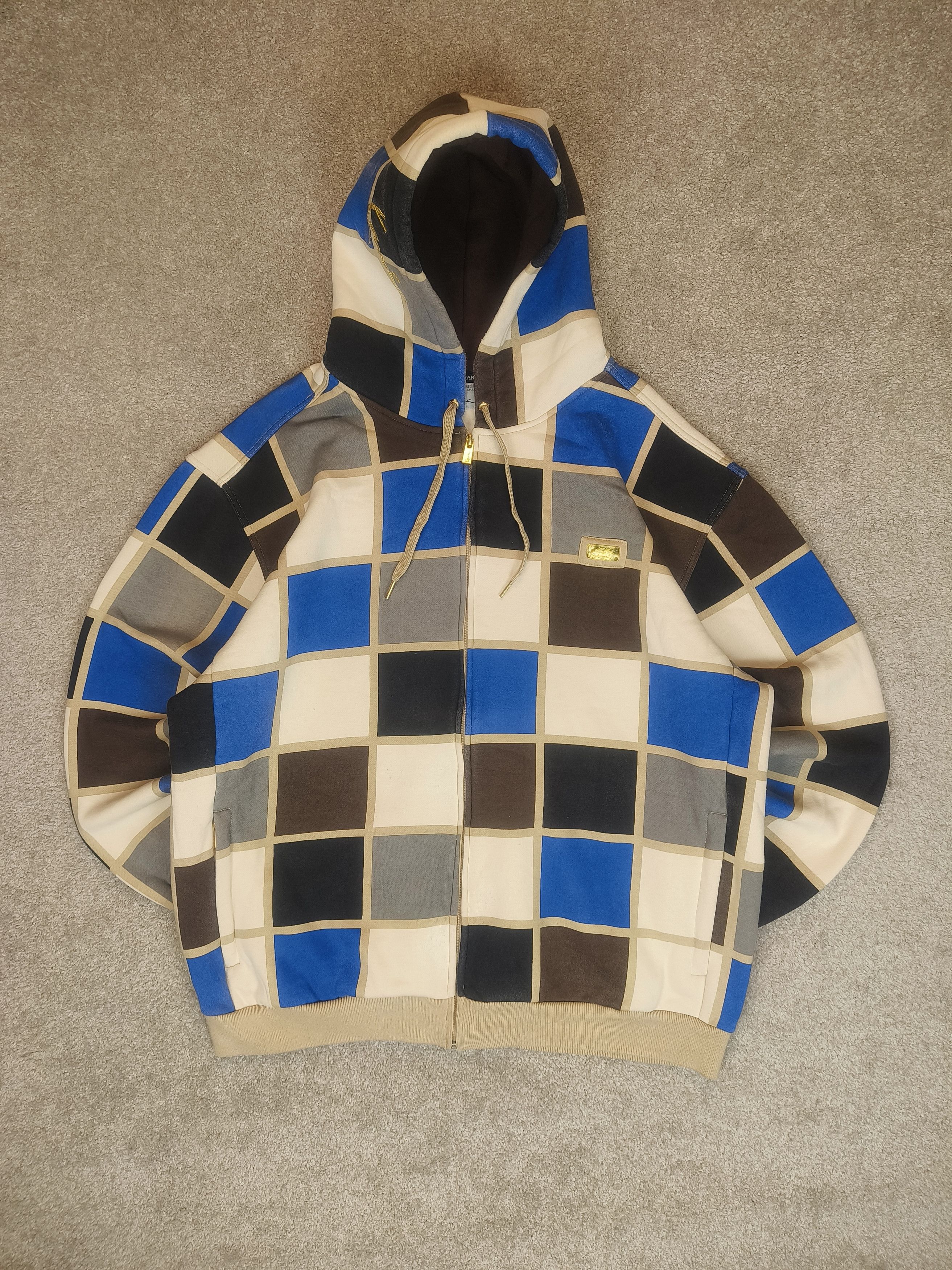 Karl Kani Karl Kani Colorblock Checker Full Zip Hip Hop Hoodie Size US XXL / EU 58 / 5 - 1 Thumbnail