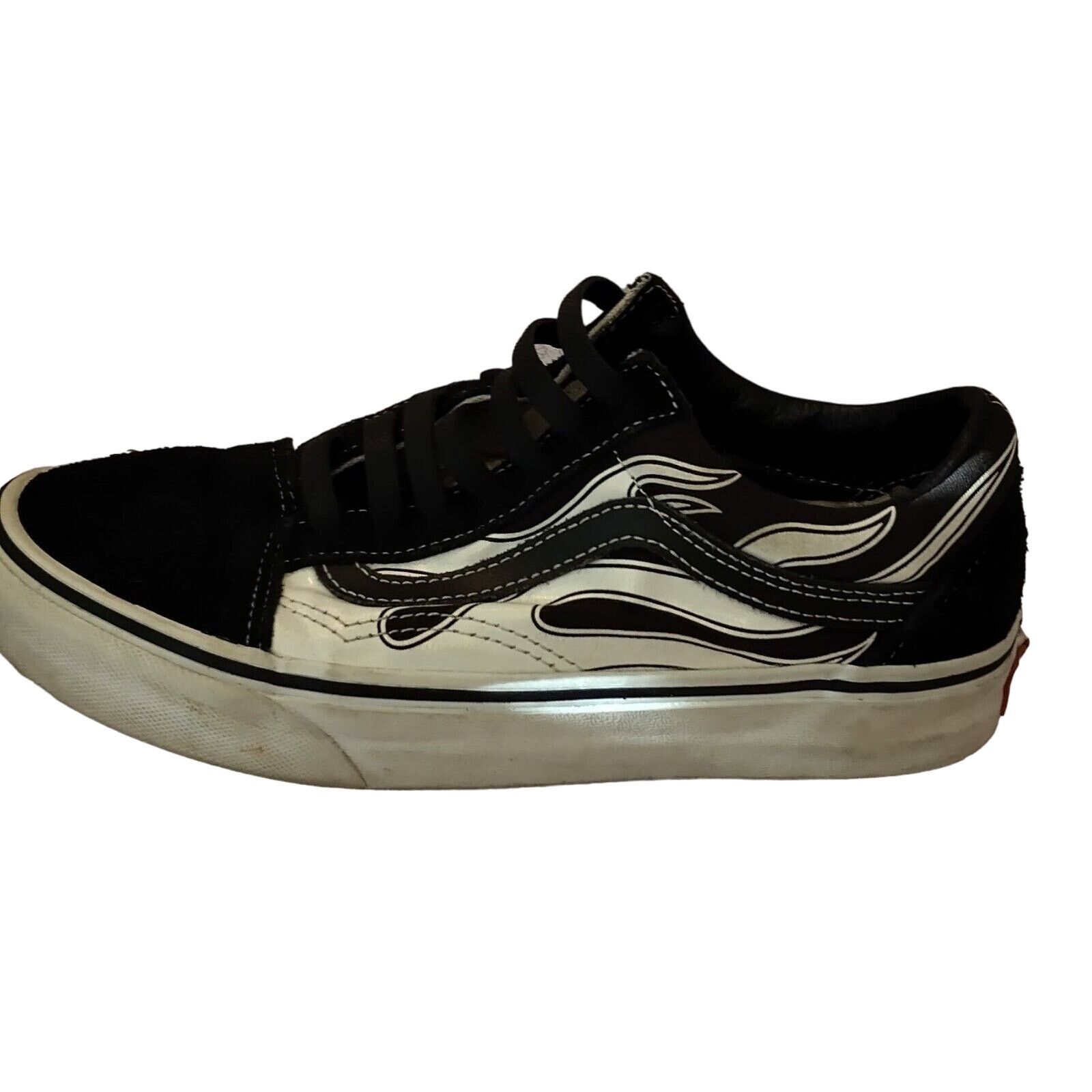Vans Vans B/W Leather On Canvas Flames Skater Men’s Size US Men 5 Size US 5 / EU 37 - 7 Thumbnail