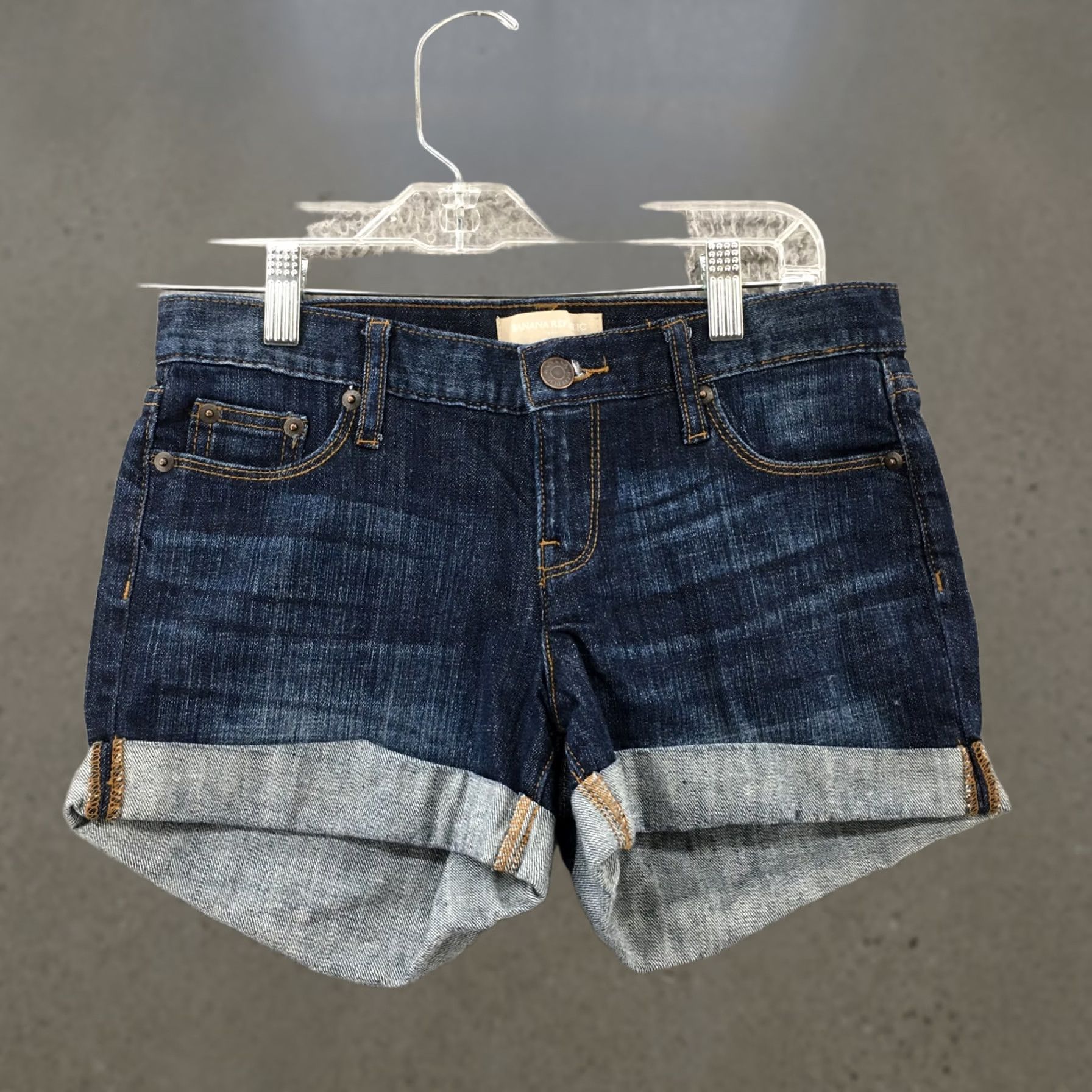 Banana Republic Banana Republic Stretch Cut-Off Shorts Womens 0 Blue Denim Cotton Blend Zip Size 25" / US 0 / IT 36 - 1 Thumbnail