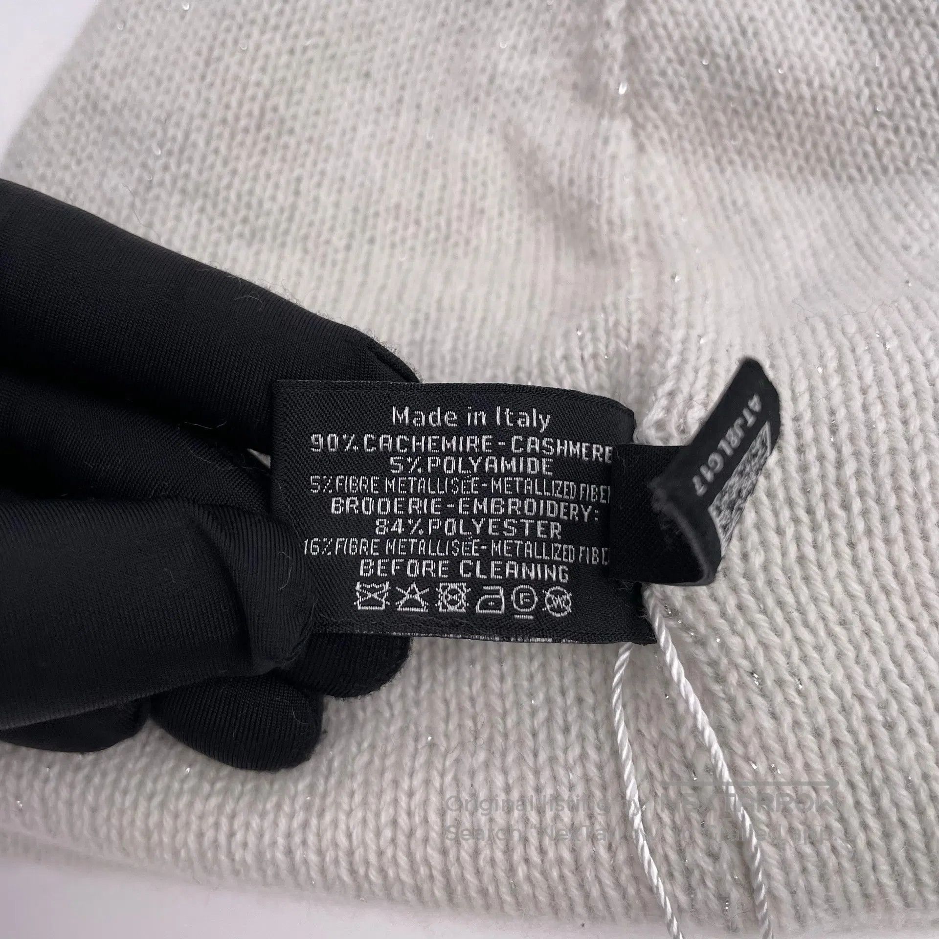 Chanel Chanel White Sequin Embroidered Letter Cold Hat| Size ONE SIZE - 6 Thumbnail