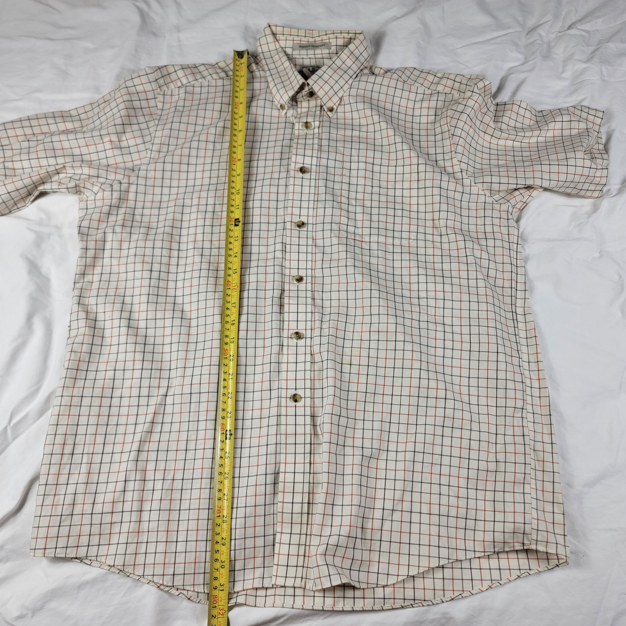 L.L. Bean LL Bean Mens XL Beige Wrinkle Resistant Plaid Button Down Sh Size US XL / EU 56 / 4 - 9 Thumbnail
