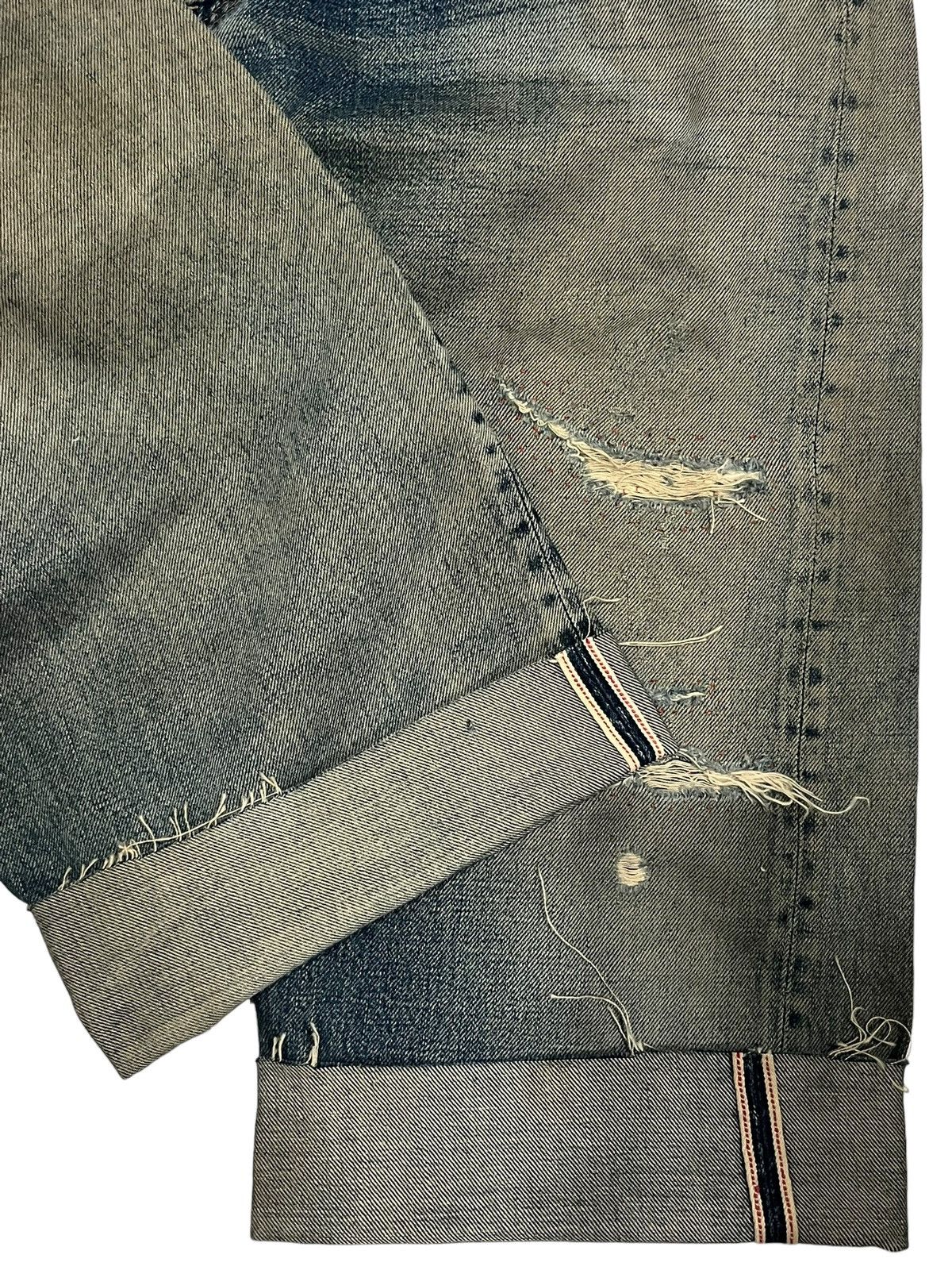 Japanese Brand × Johnbull × KOJIMA GENES Vintage Japanese Brand Sewing Chop Distressed Redline Jorts Size US 34 / EU 50 - 10 Thumbnail