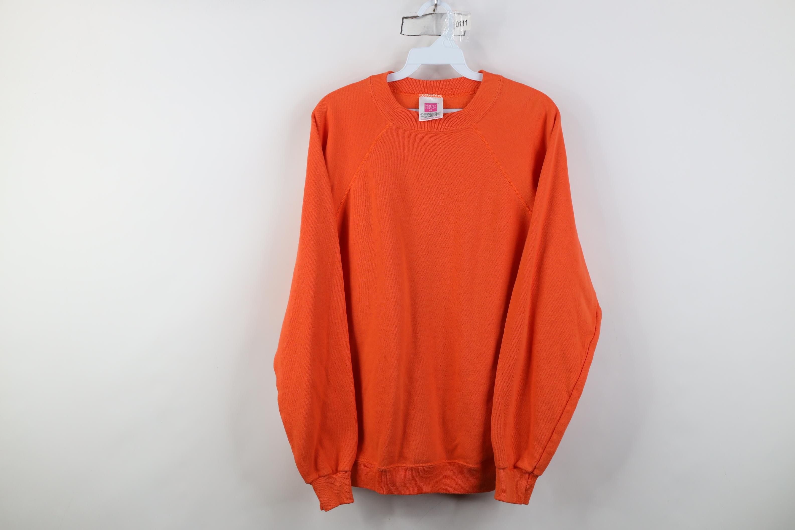 Vintage Vintage 90s Streetwear Raglan Crewneck Sweatshirt Orange USA Size XL / US 12-14 / IT 48-50 - 1 Thumbnail