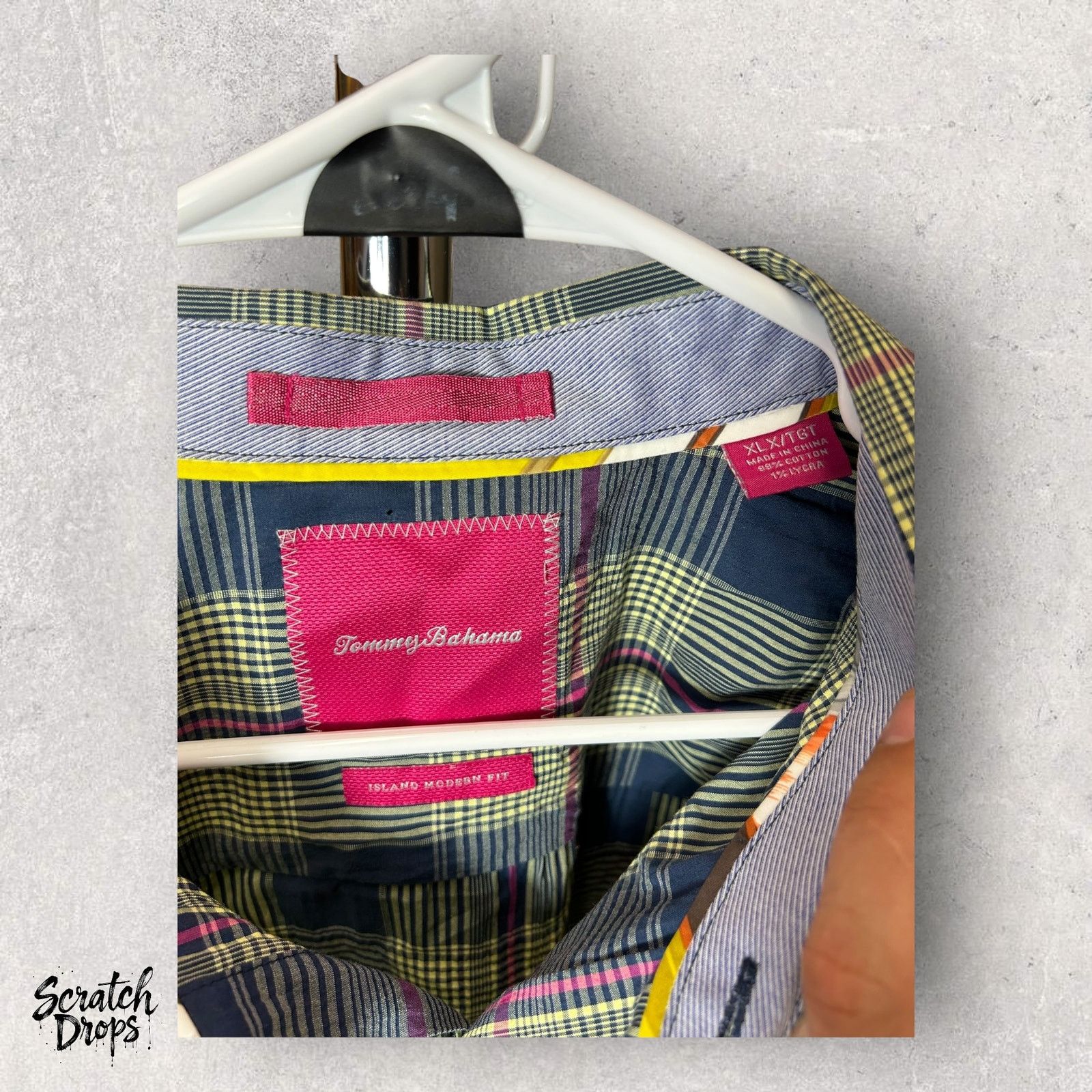 Tommy Bahama Tommy Bahama Men's XLT Blue Green Plaid Modern Fit Shirt Size US XXL / EU 58 / 5 - 2 Thumbnail