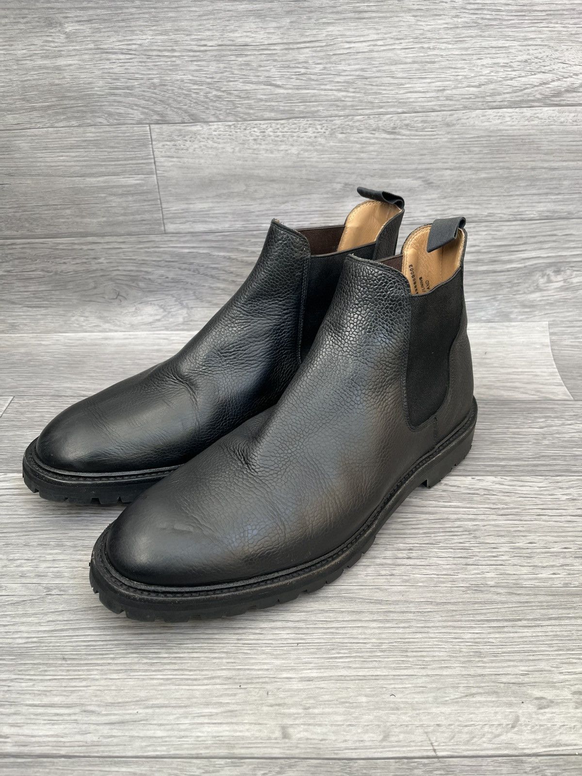 Crockett and jones pebble grain black Chelsea boots sz 9E