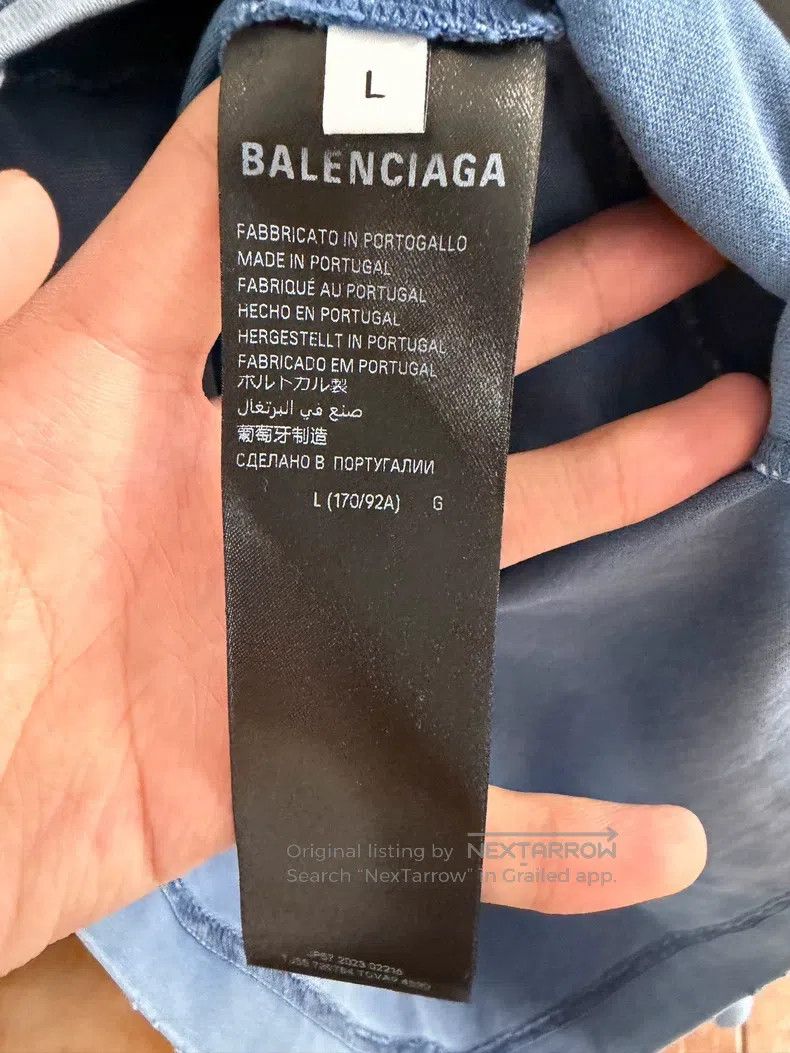 Balenciaga Balenciaga Haze Blue Tape Short Sleeve Size US L / EU 52-54 / 3 - 4 Thumbnail