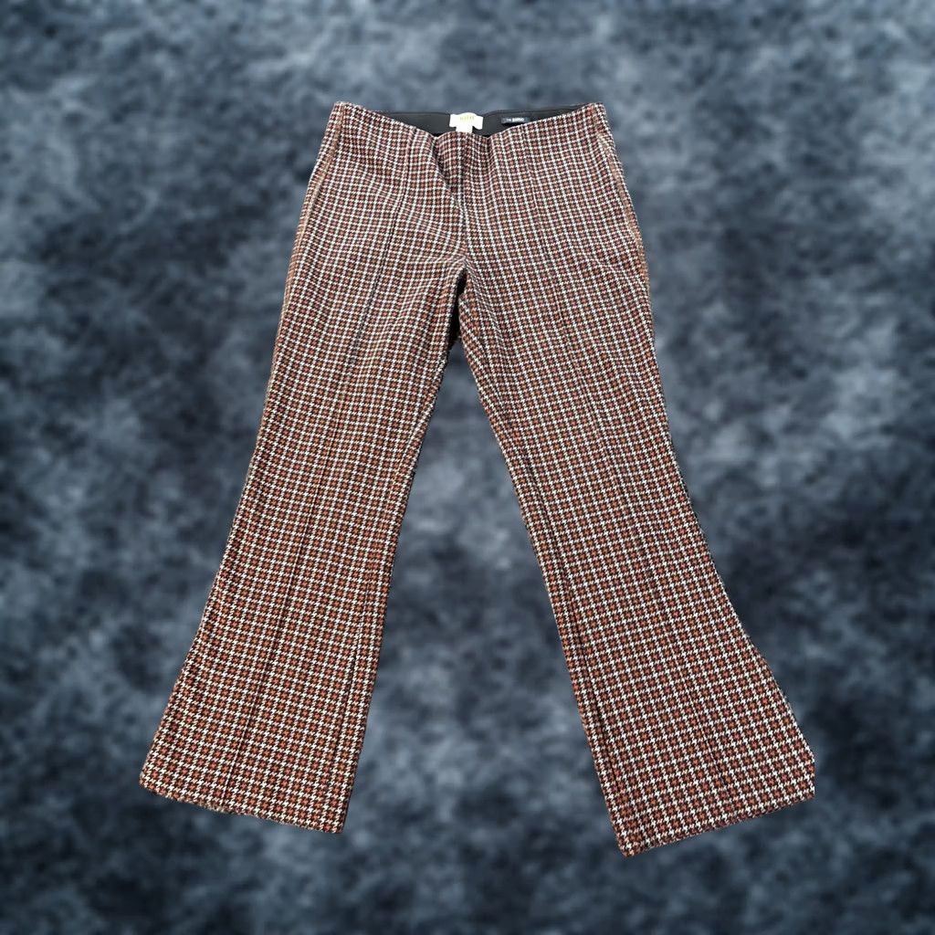 Vintage Maeve Pants Cropped Flared Houndstooth Orange Cotton Blend Flat Front Women M"} Size 32" / US 10 / IT 46 - 1 Thumbnail