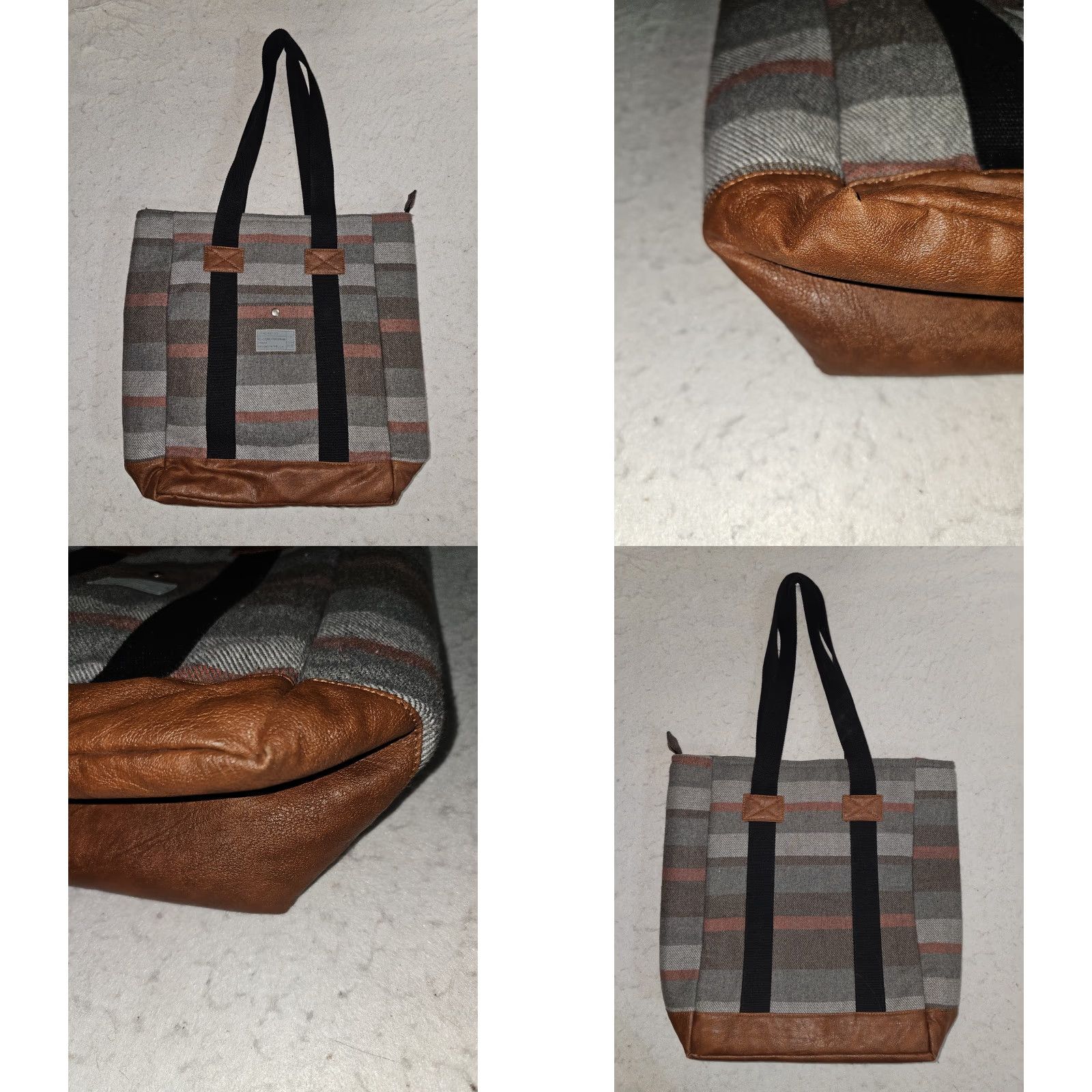 Vintage HEX Westmore MacBook Pro Tote Water Resistant Wool & Leather Design Shoulder Bag Size ONE SIZE - 8 Thumbnail