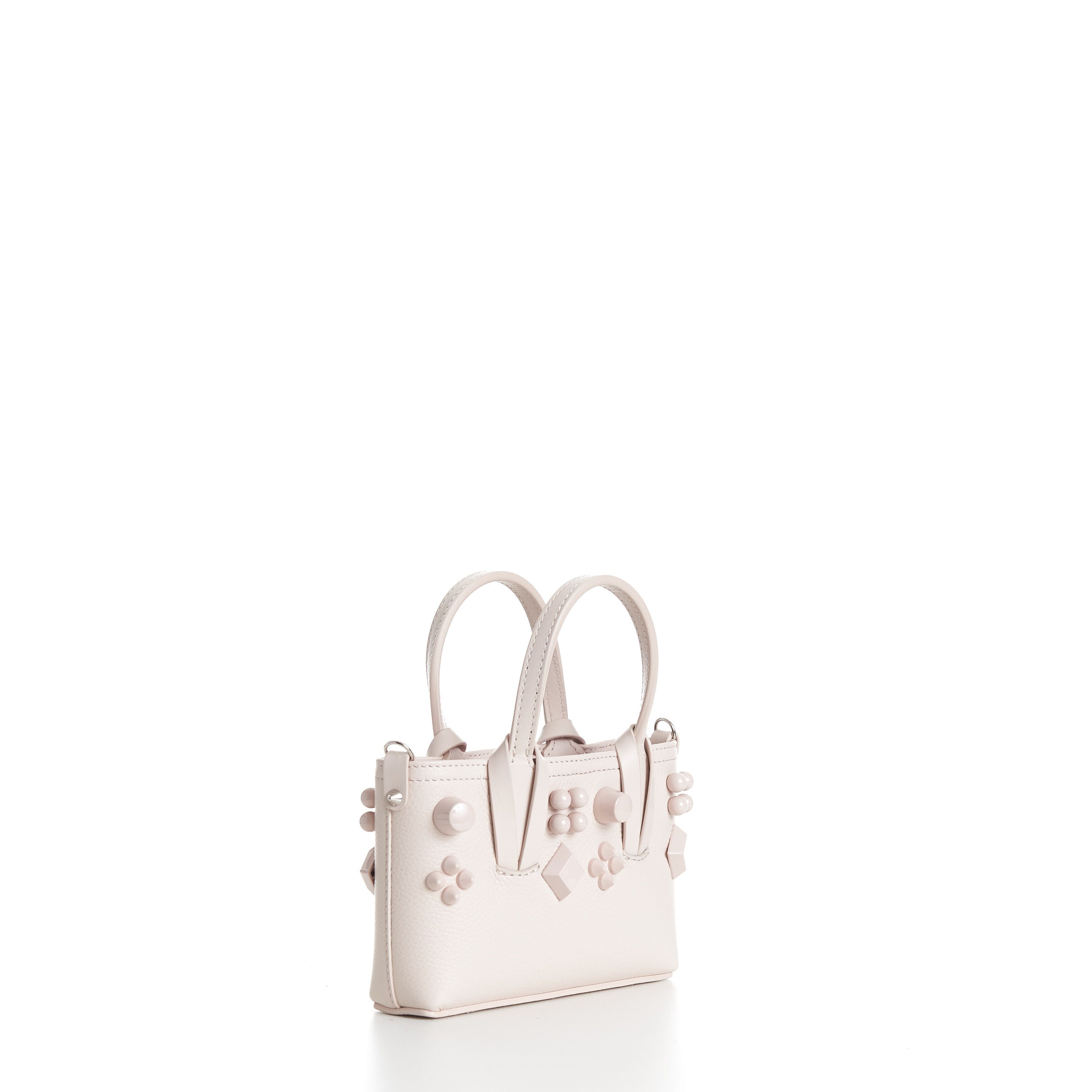 Christian Louboutin Mini Cabata E/W Bag - Milk White Leather, Grained, Spikes Size ONE SIZE - 4 Thumbnail
