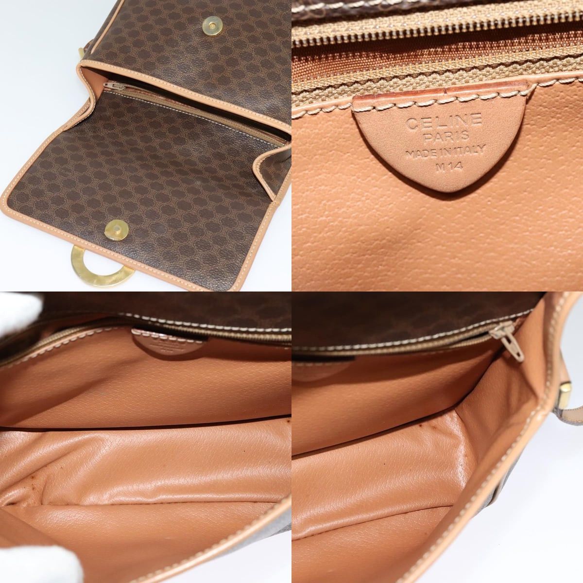 Celine CELINE Macadam Canvas Circle Shoulder Bag Pvc Leather Brown Size ONE SIZE - 11 Thumbnail