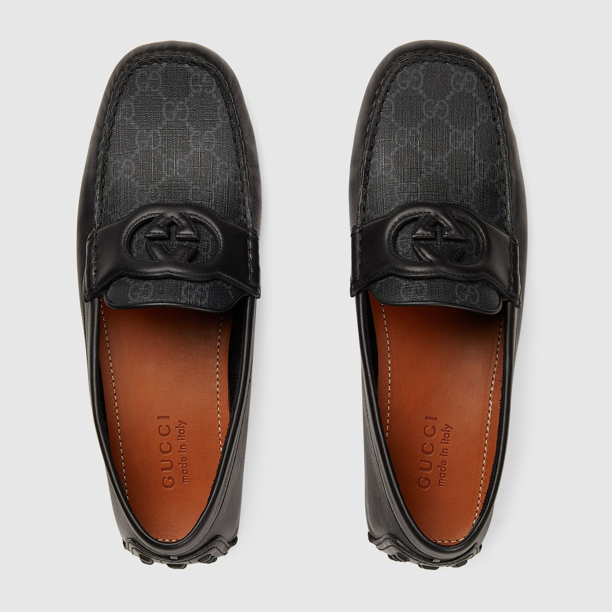 Gucci o1s1wg110425 Men's Driver With Interlocking G Shoes in Black Size US 7 / EU 40 - 5 Thumbnail