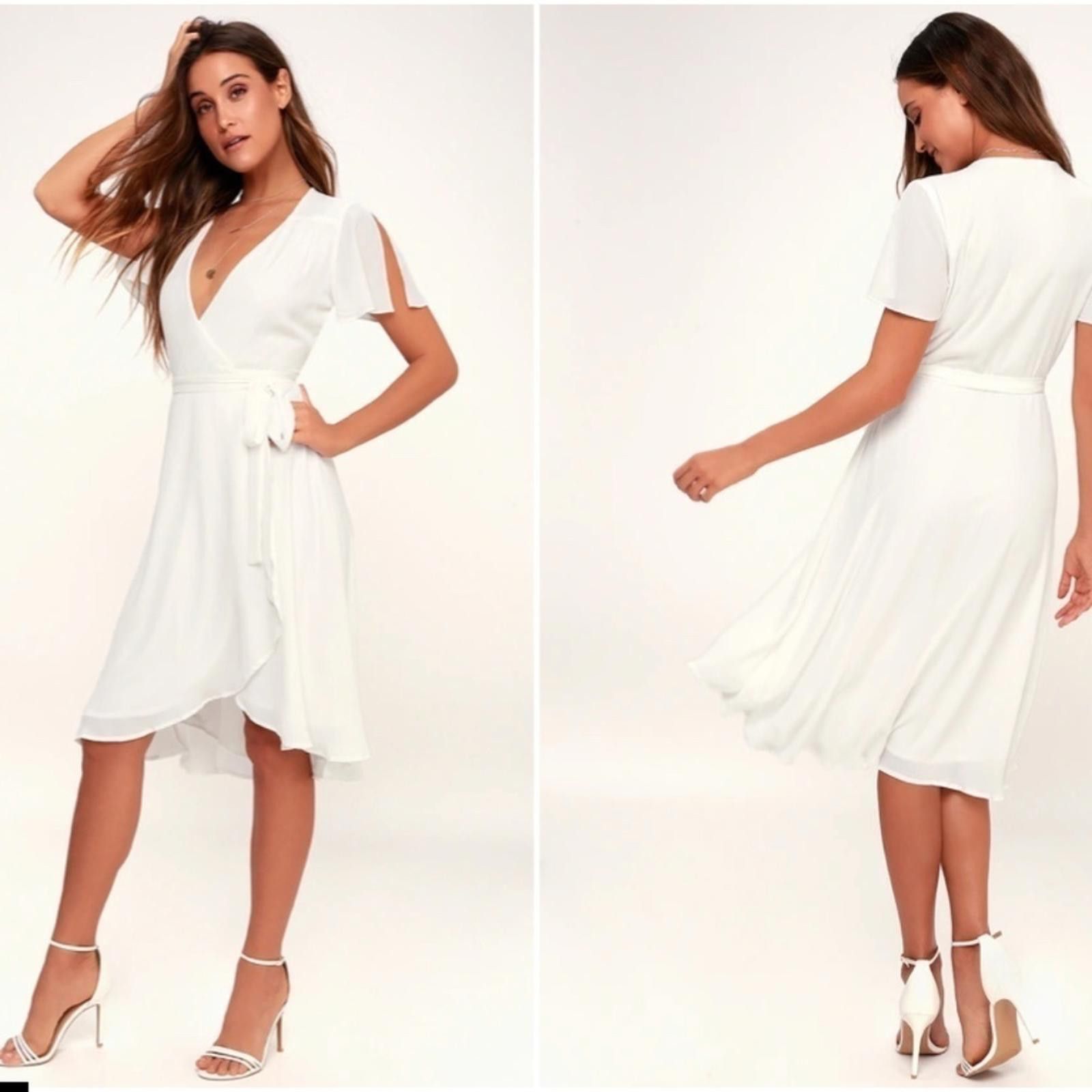 Lulus LULU's Elegant Bridal Shower Engagement Chic Wrap Dress Size XS / US 0-2 / IT 36-38 - 3 Thumbnail