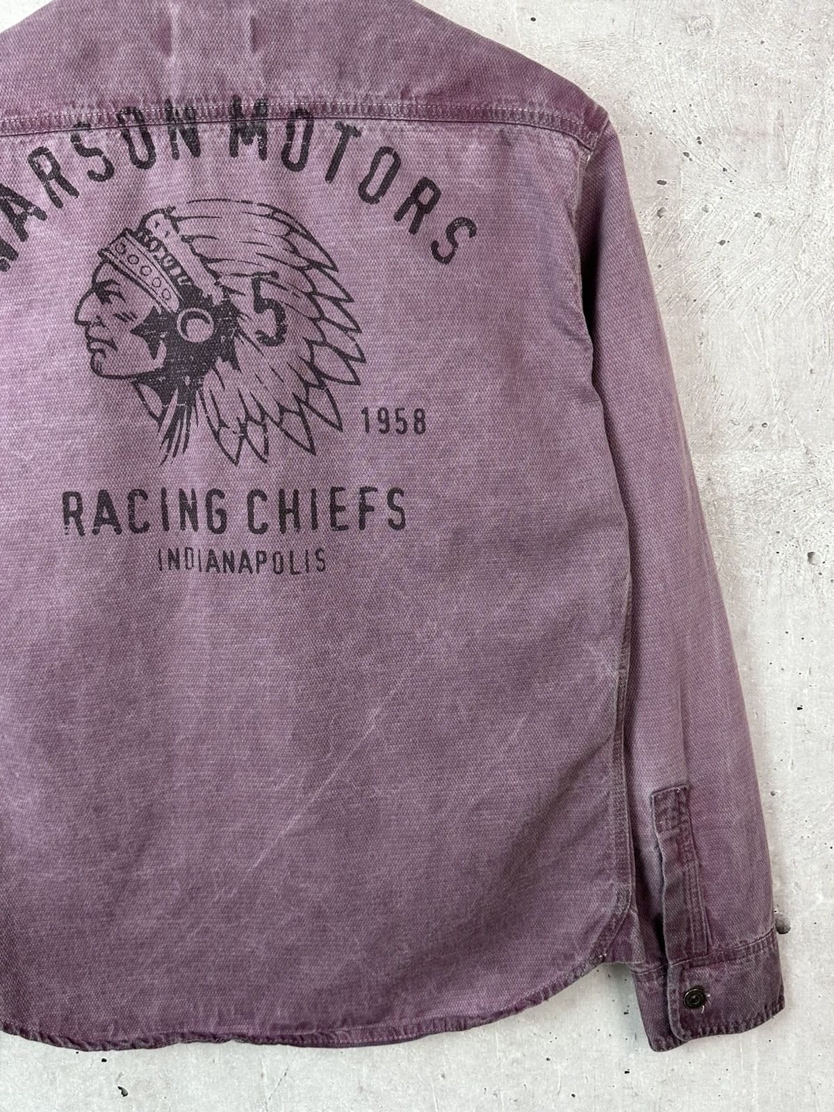Other Warson Bordeaux Mecano Purple Denim Printed Overshirt Jacket Size US L / EU 52-54 / 3 - 11 Thumbnail