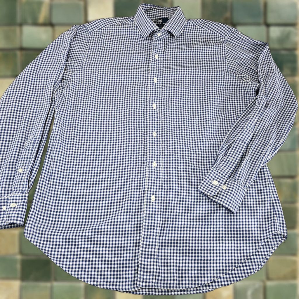 Ralph Lauren Ralph Lauren Shirt Mens Large 16 Blue Regent Knit Long Sleeve Button Up Pony Size US L / EU 52-54 / 3 - 1 Thumbnail