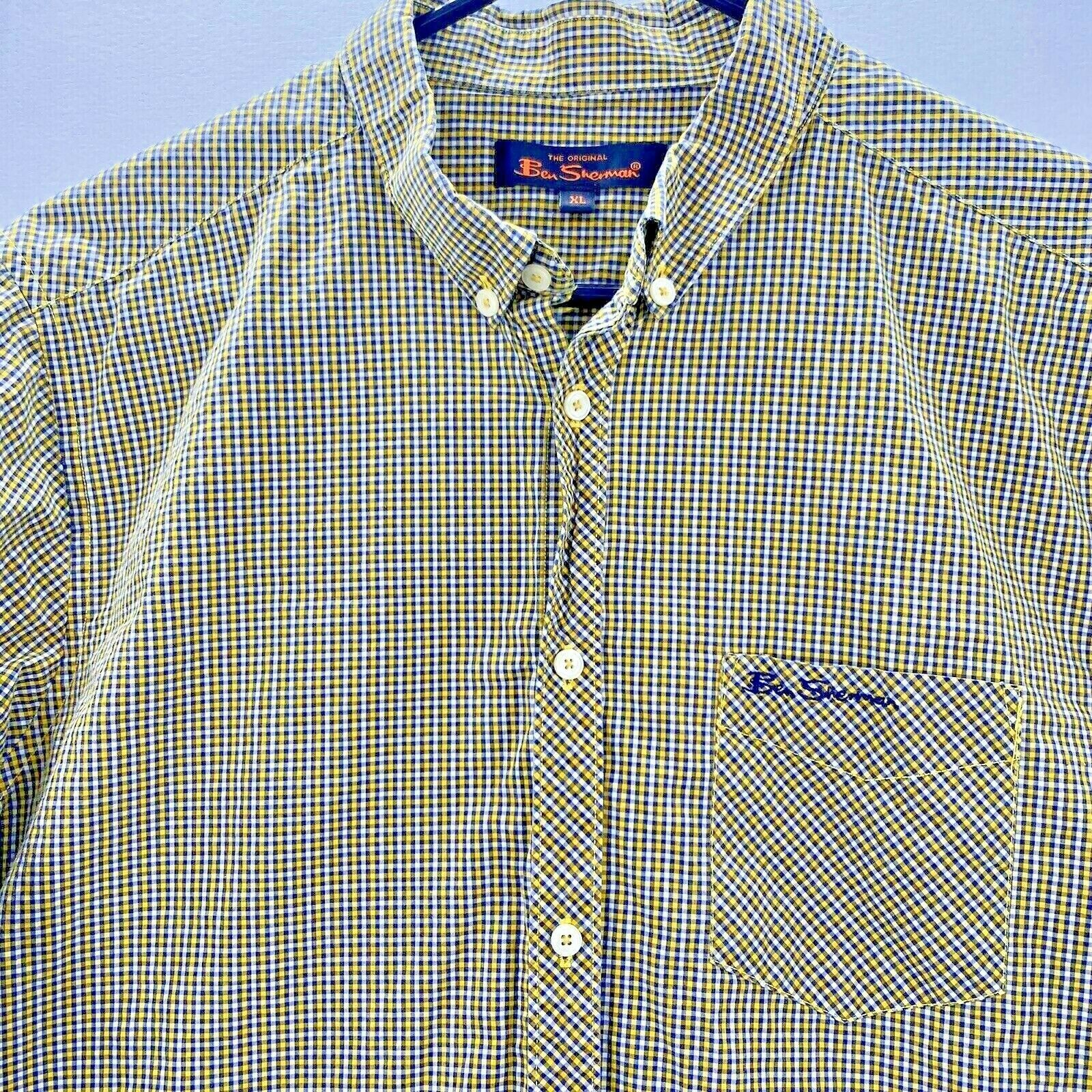 Ben Sherman Ben Sherman Mens XL Long Sleeve Button Down Yellow PLAID Size US XL / EU 56 / 4 - 2 Thumbnail