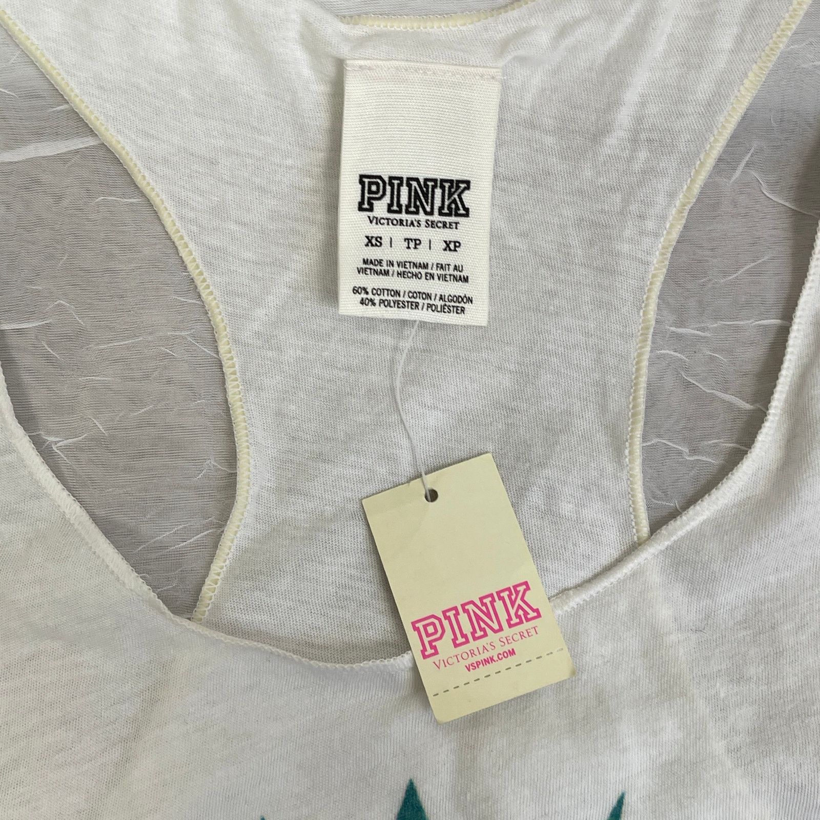 Pink Victoria’s Secret PINK White Fringe Tank Dress Pineapple NWT Size XS / US 0-2 / IT 36-38 - 20 Thumbnail