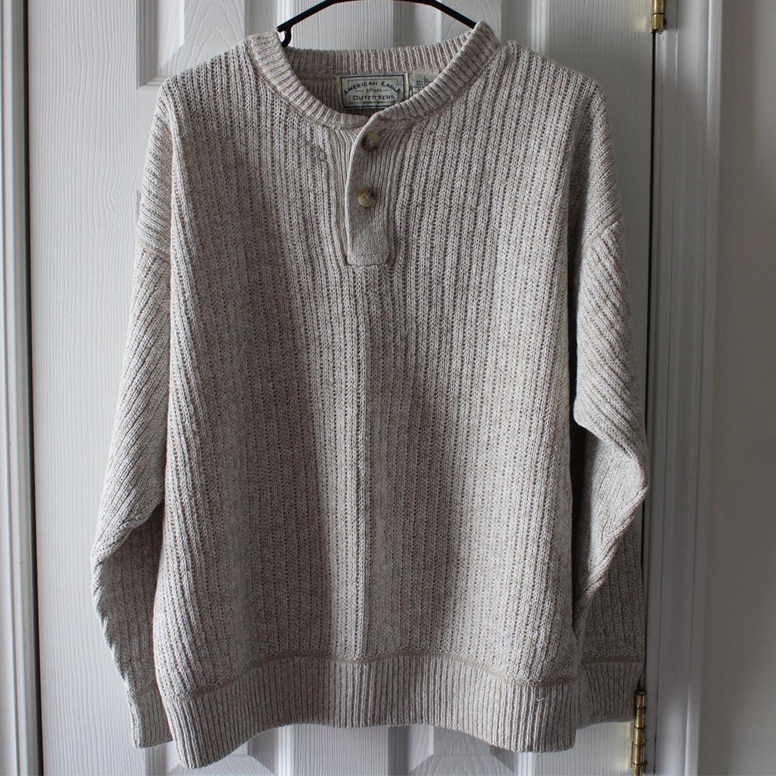 American Eagle Outfitters Vintage 90's American Eagle White Knit Sweater Size US L / EU 52-54 / 3 - 3 Thumbnail