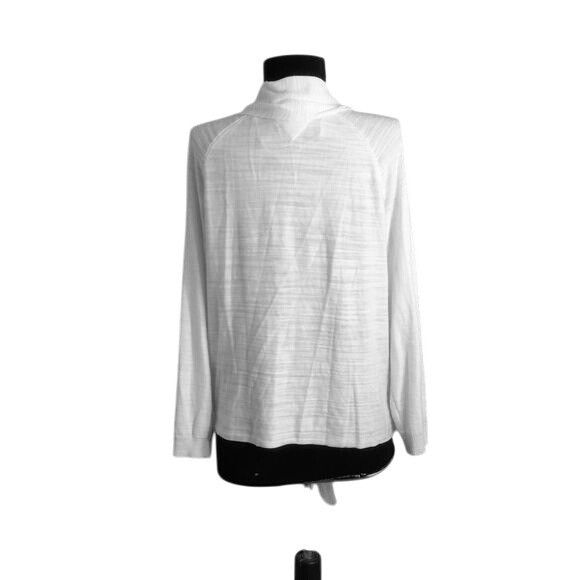Tommy Hilfiger Tommy Hilfiger Size L Womens White Tie-Front Cardigan Lightw Size L / US 10 / IT 46 - 5 Thumbnail